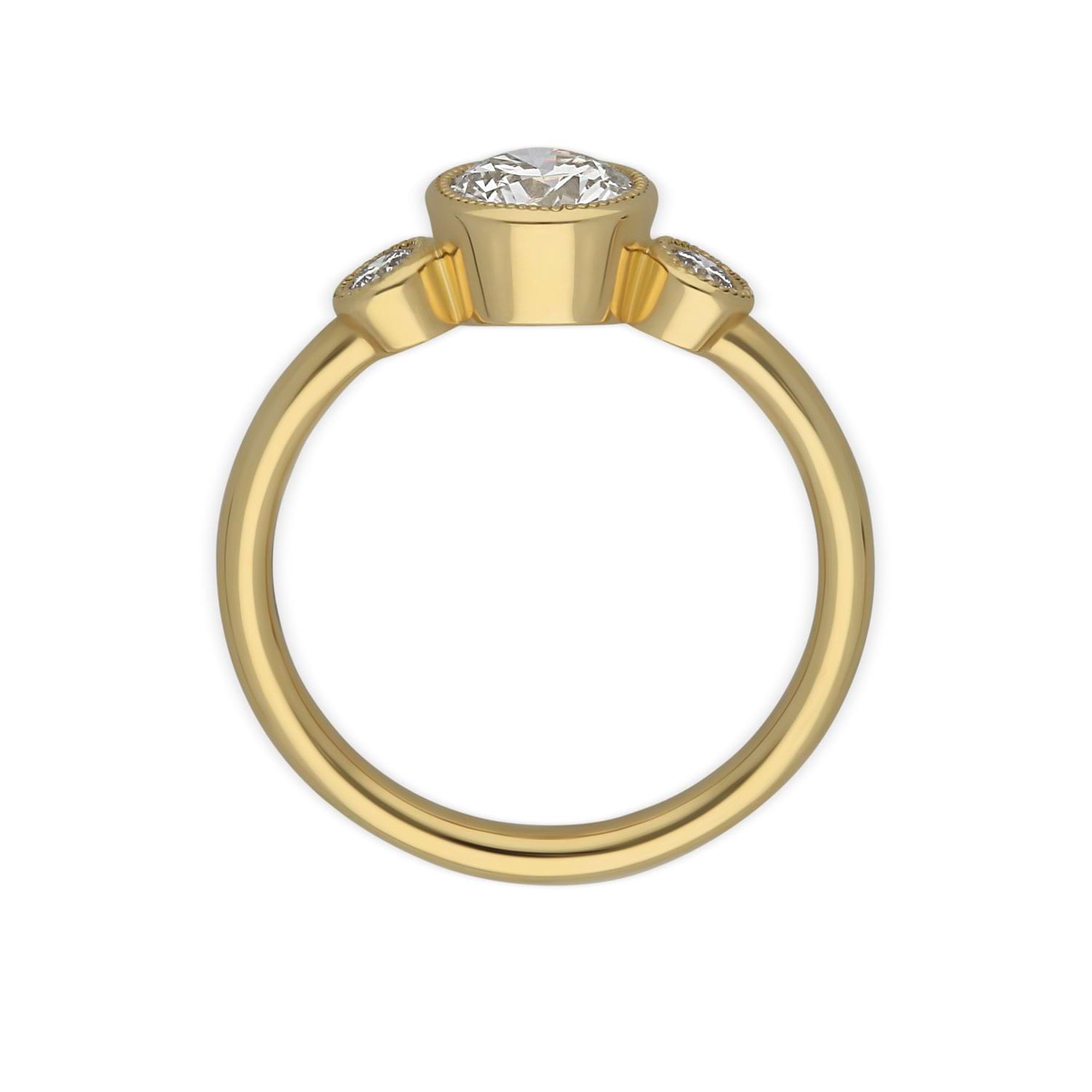 e.c.one London ethical NINA Milgrain Diamond Engagement Ring handmade in our B Corp  London workshop