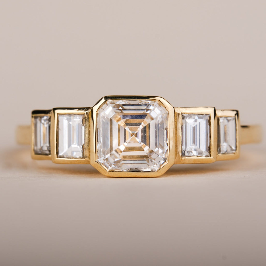 EVELYN Deco Diamond Yellow Gold Engagement Ring