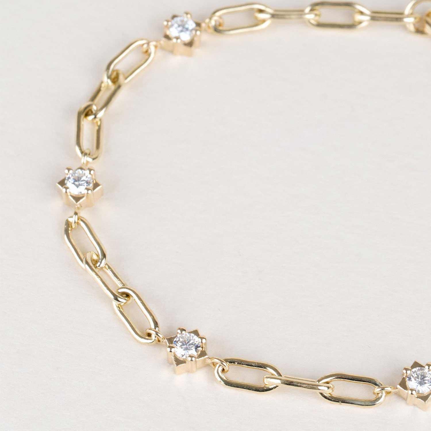 MINI Gemstone Yellow Gold Bracelet with Diamonds Made by ethical jeweller E.C.One London in our B Corp certified workshop