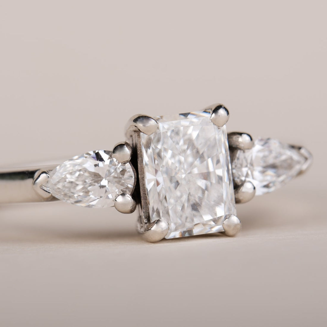 PHOEBE Radiant Diamond Trilogy Engagement Ring
