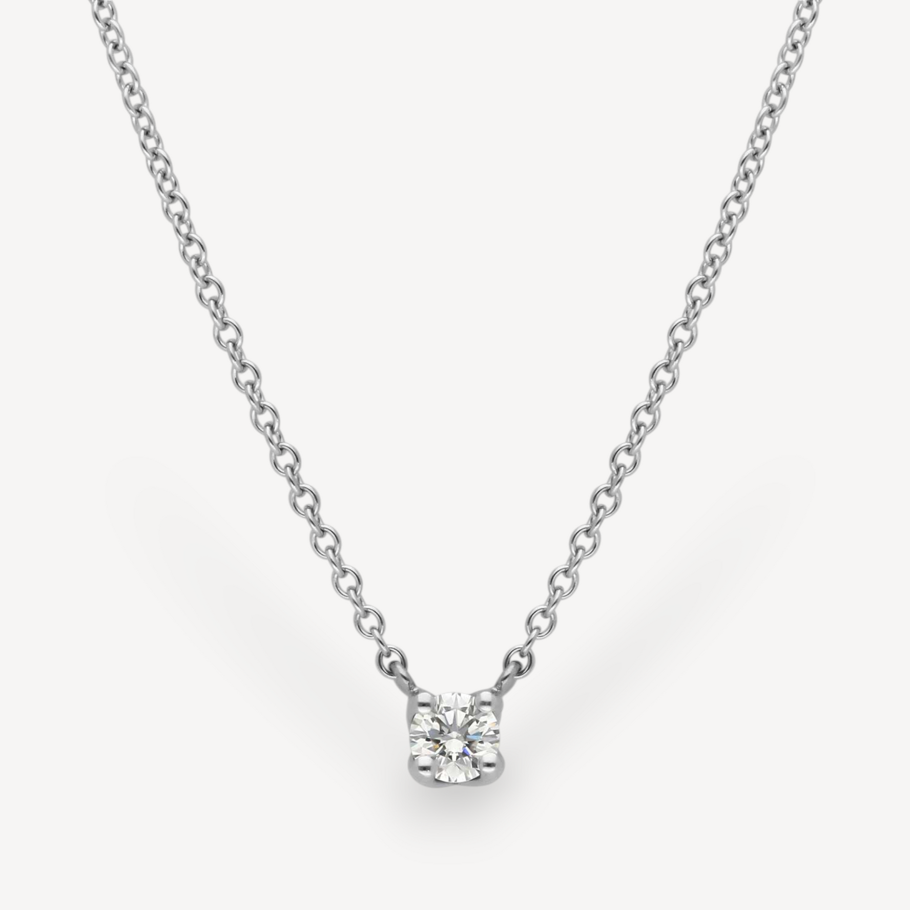 SOLITAIRE 0.40ct Round Diamond Pendant Necklace in Platinum