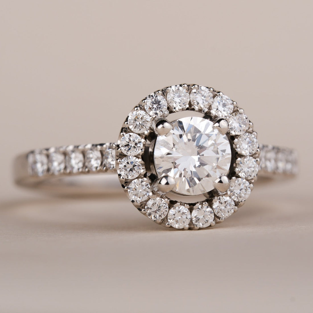 SOPHIA Round Diamond Platinum Engagement Ring