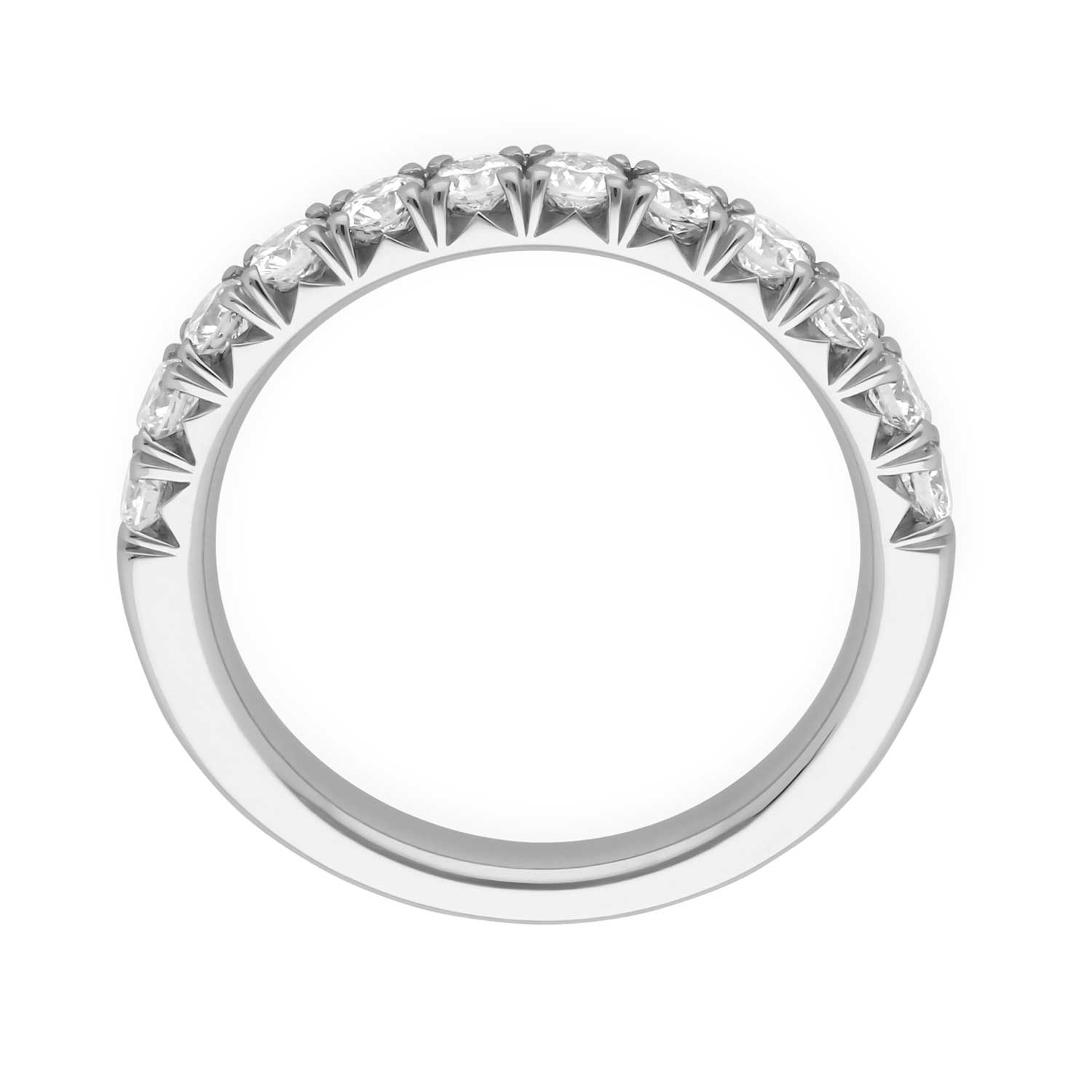 E.C.One 1.00ct Diamond French Pave Half Eternity Ring Platinum at ethical jeweller E.C.One London