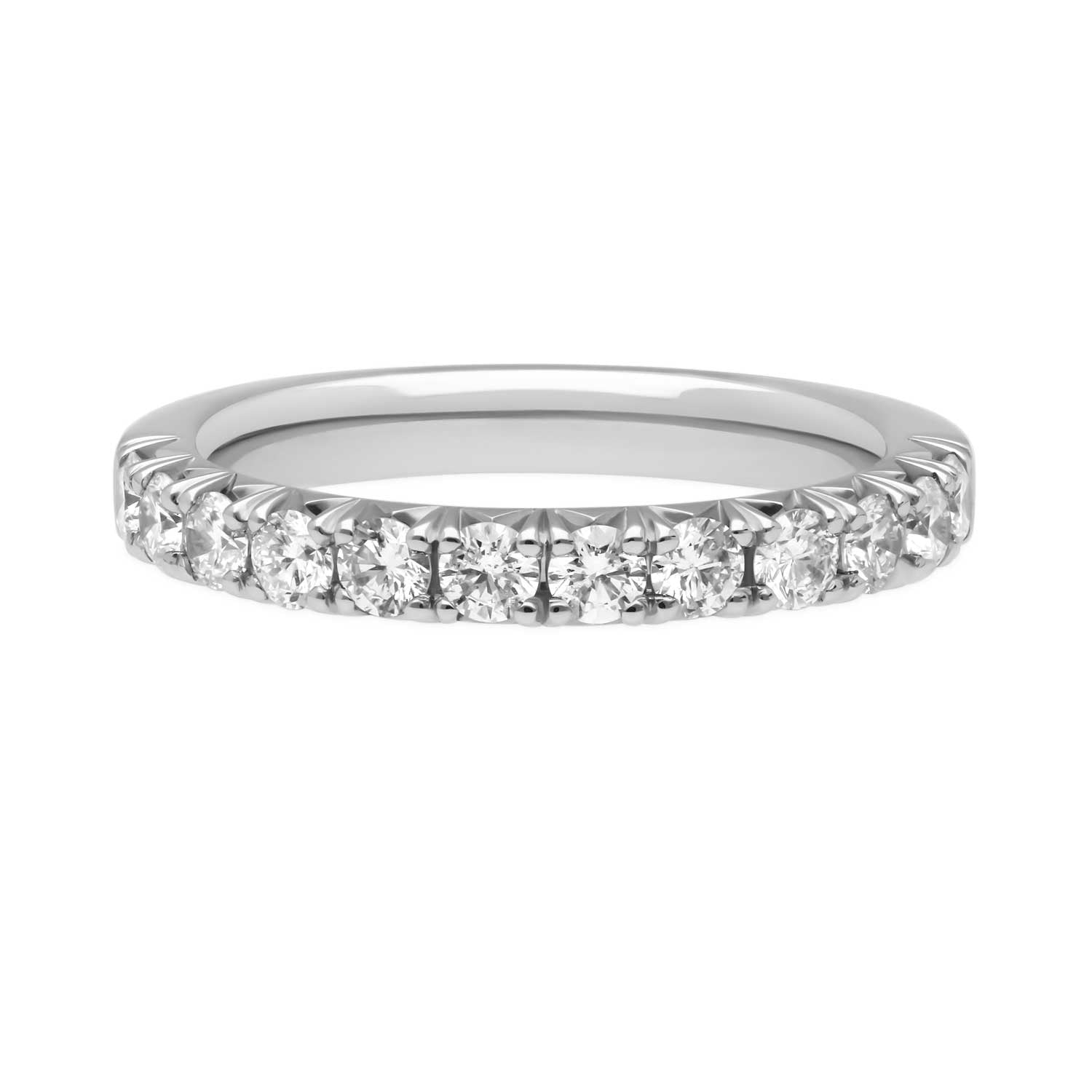 E.C.One 1.00ct Diamond French Pave Half Eternity Ring Platinum at ethical jeweller E.C.One London