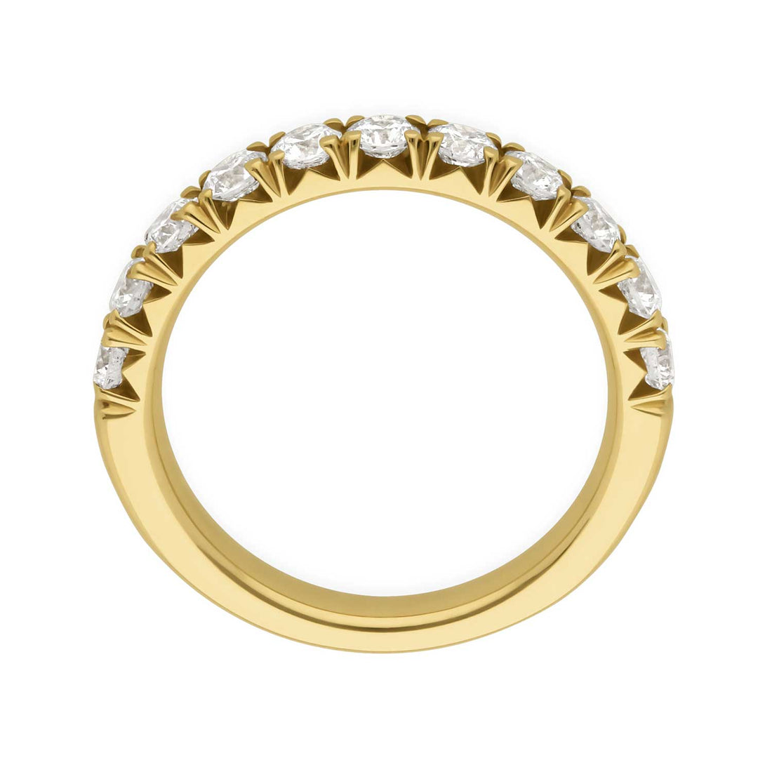 E.C.One 1.00ct French Pave Diamond Half Eternity Ring Gold at ethical jeweller E.C.One London