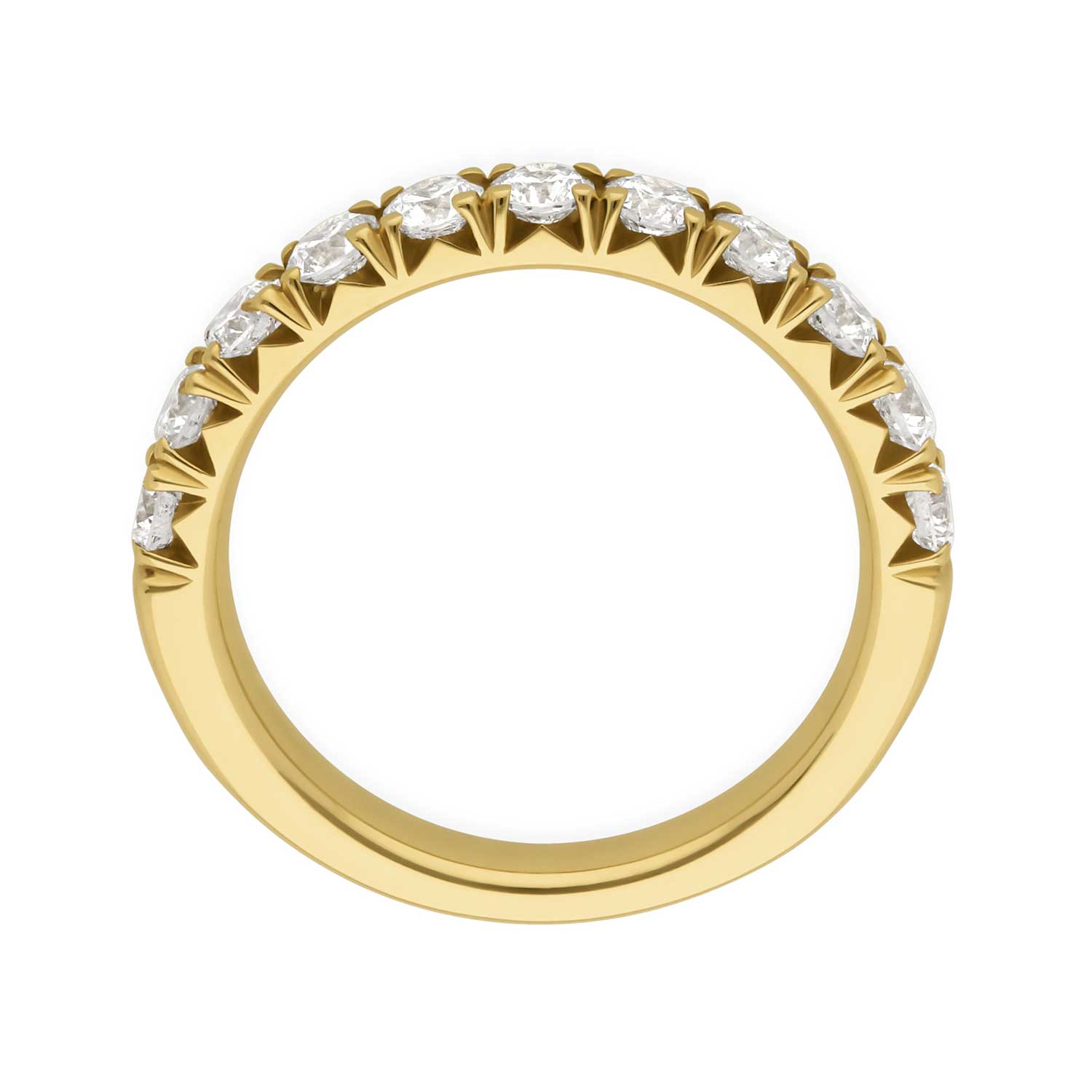 E.C.One 1.00ct French Pave Diamond Half Eternity Ring Gold at ethical jeweller E.C.One London