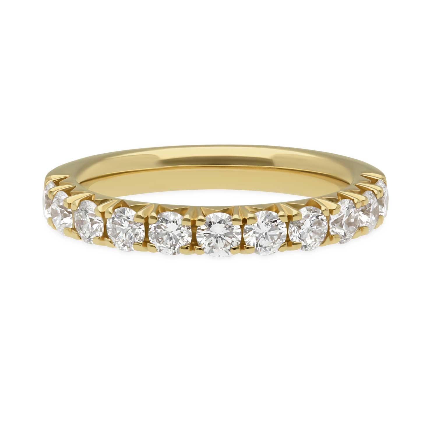 E.C.One 1.00ct French Pave Diamond Half Eternity Ring Gold at ethical jeweller E.C.One London