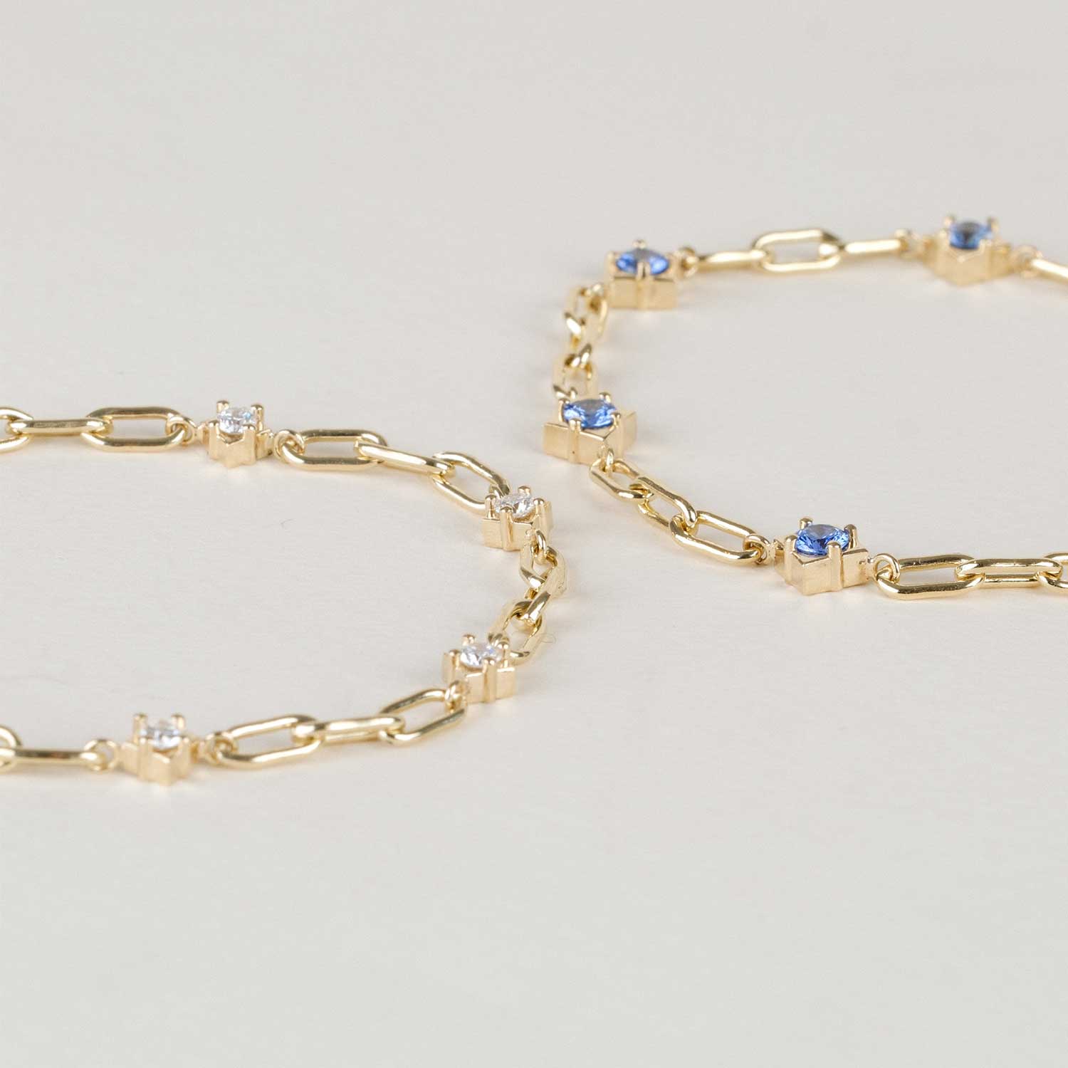 MIDI Gemstone Yellow Gold Bracelet with Blue Sapphires Made by ethical jeweller E.C.One London in our B Corp certified workshop