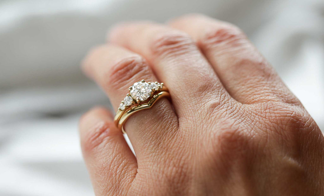GENEVIEVE Yellow Gold Round Diamond Engagement Ring