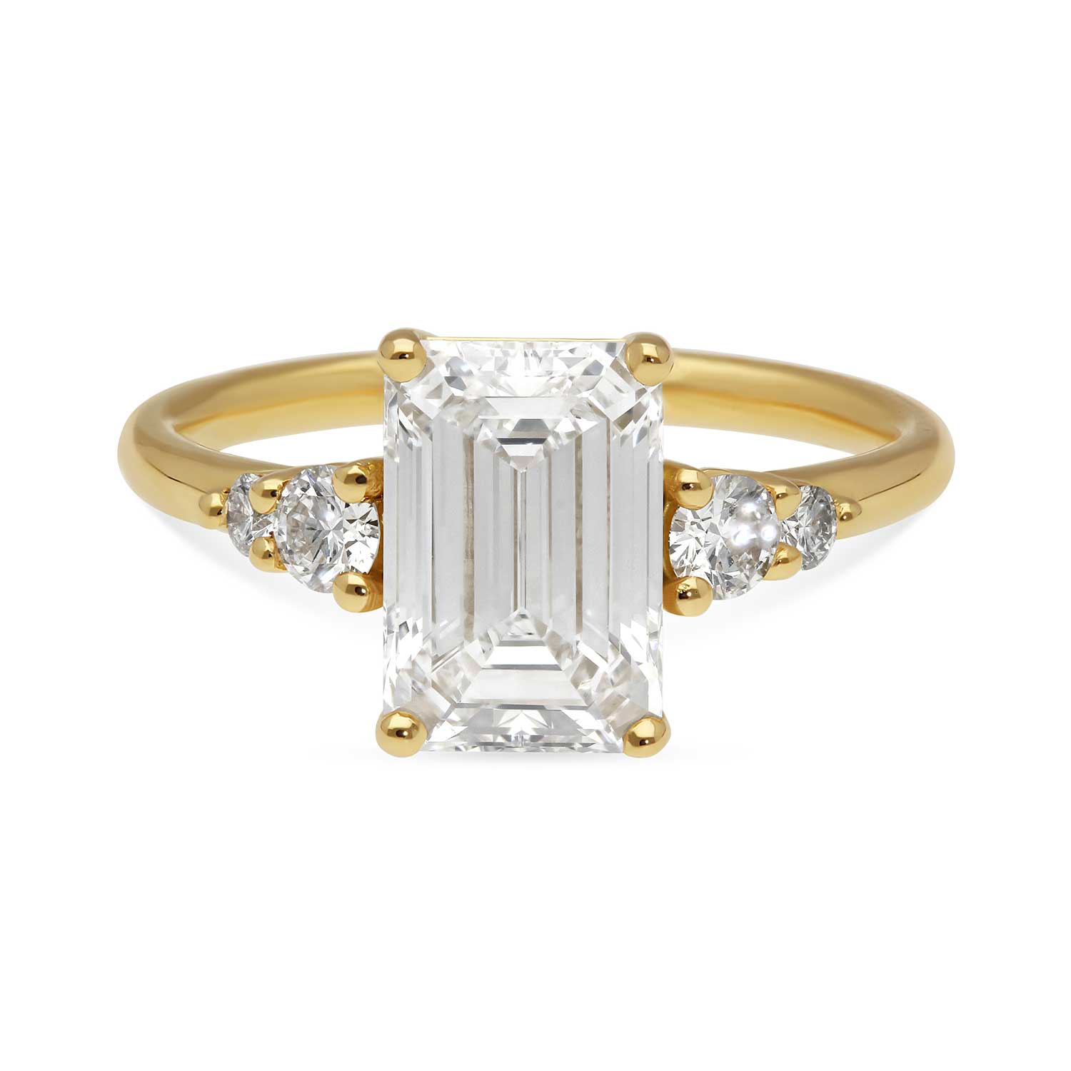 GENEVIEVE Laboratory Grown Diamond Yellow Gold Engagement Ring Made by ethical jeweller E.C.One London in our B Corp certified workshop