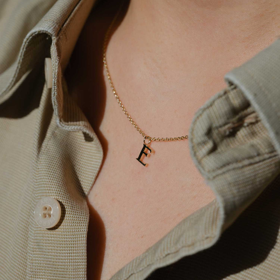 Letter Gold Pendant Necklace