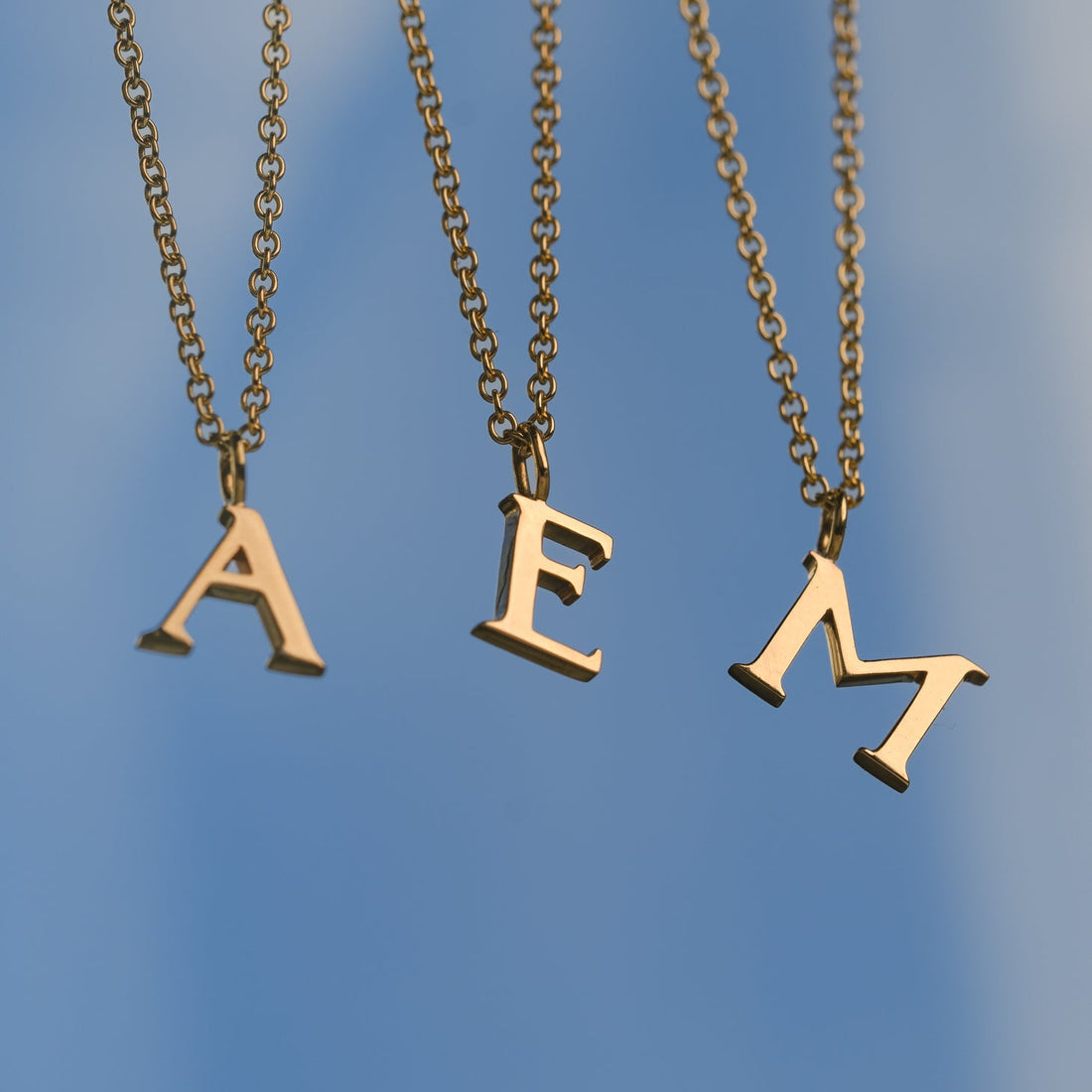 Letter Gold Pendant Necklace