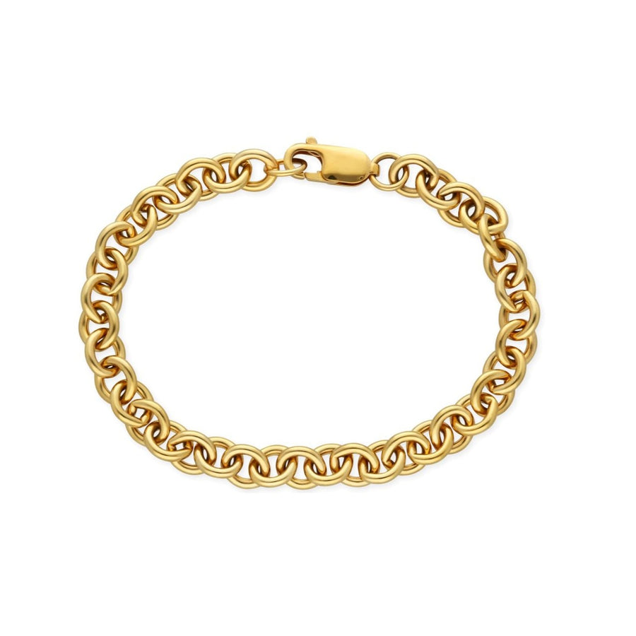 EC One Heavy close link round trace chain bracelet Gold Plated recycled silver
