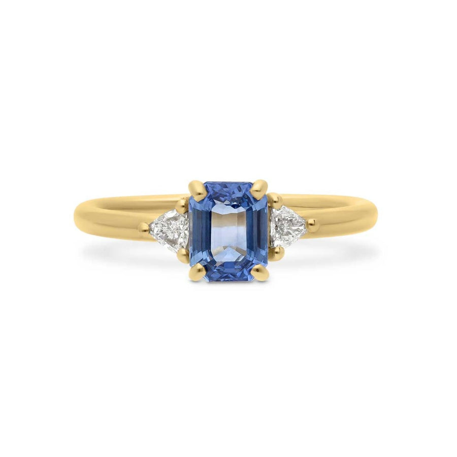 E.C One ethical JULIET Blue Sapphire and Diamond Engagement Ring