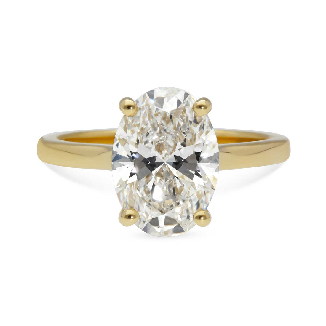 NANCY Oval Laboratory Grown Diamond Solitaire Ring Yellow Gold  Made by ethical jeweller E.C.One London in our B Corp certified workshop