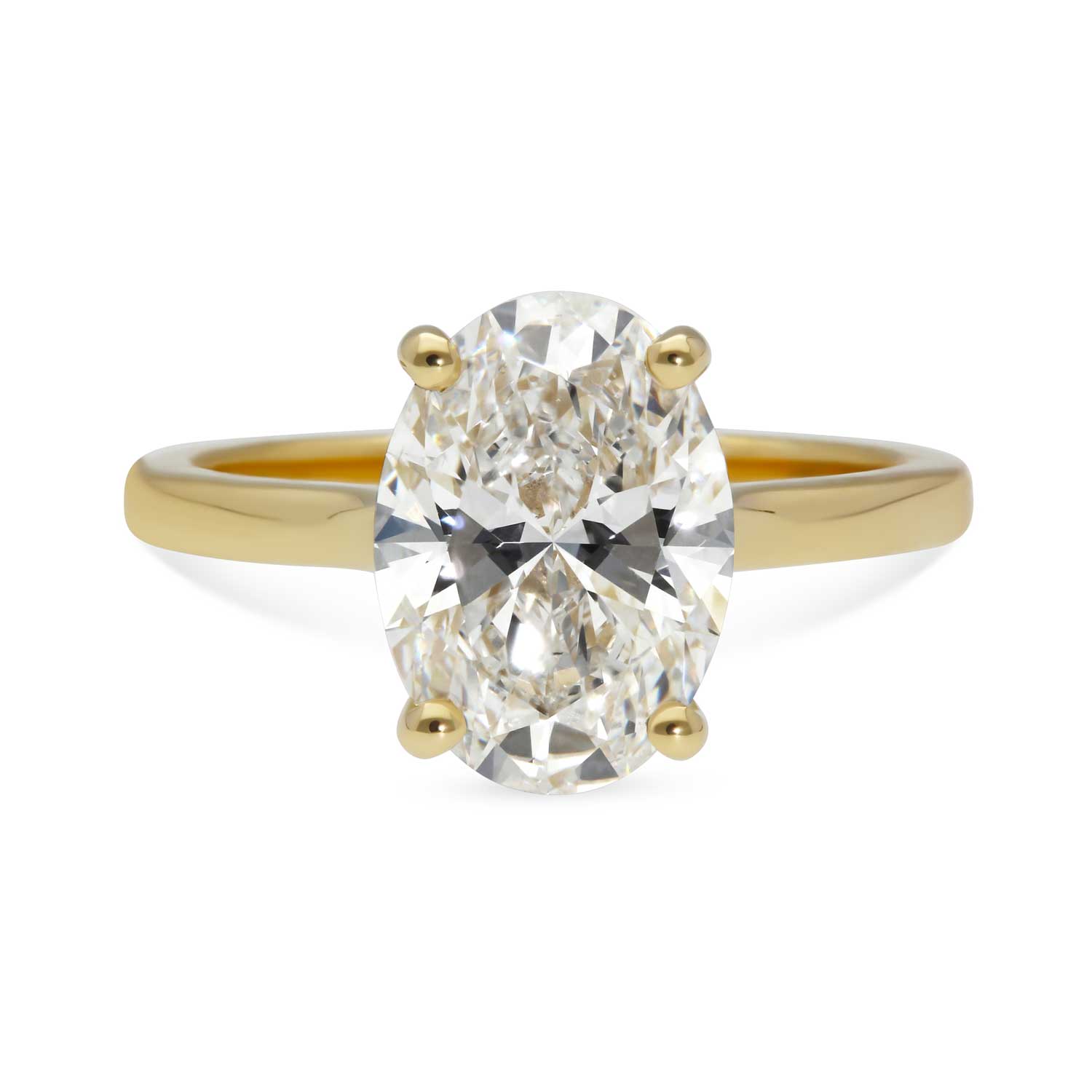 NANCY Oval Laboratory Grown Diamond Solitaire Ring Yellow Gold  Made by ethical jeweller E.C.One London in our B Corp certified workshop