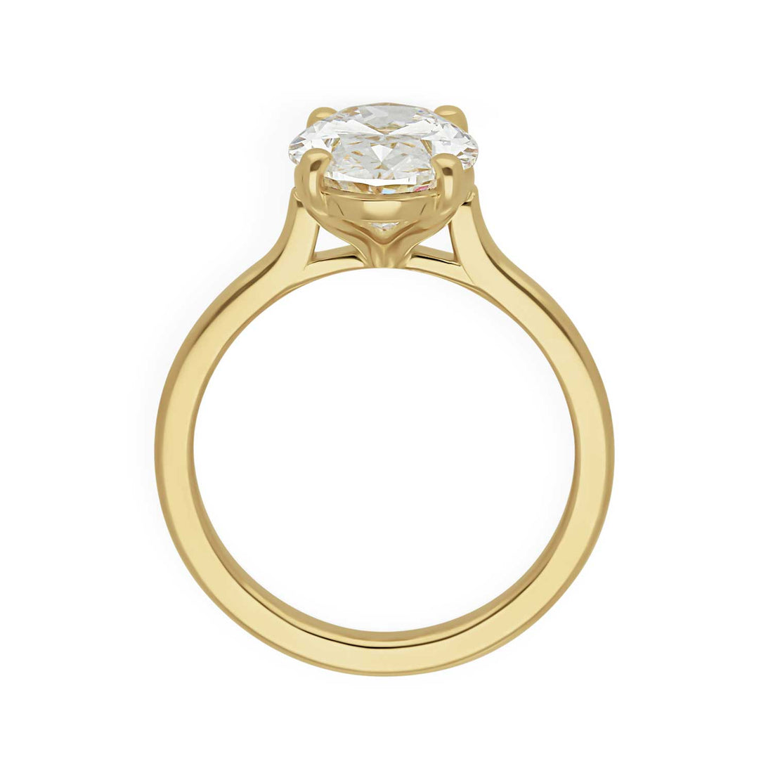 NANCY Oval Laboratory Grown Diamond Solitaire Ring Yellow Gold  Made by ethical jeweller E.C.One London in our B Corp certified workshop