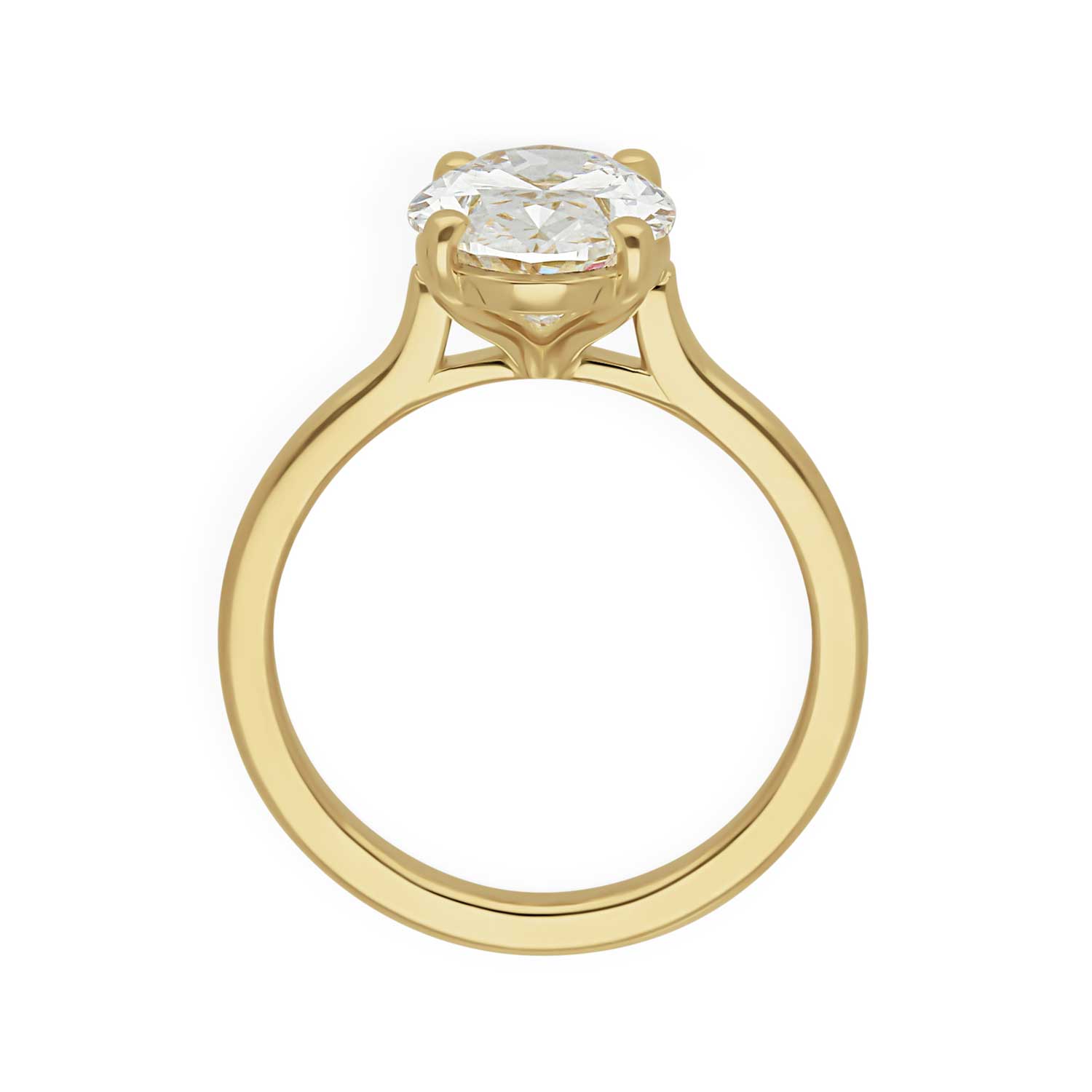 NANCY Oval Laboratory Grown Diamond Solitaire Ring Yellow Gold  Made by ethical jeweller E.C.One London in our B Corp certified workshop