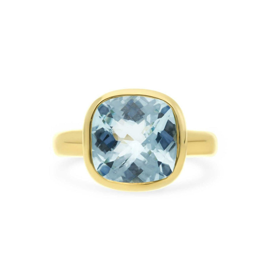 EC One LAUREN Gold Ring with Blue Topaz made in our London B Corp workshop