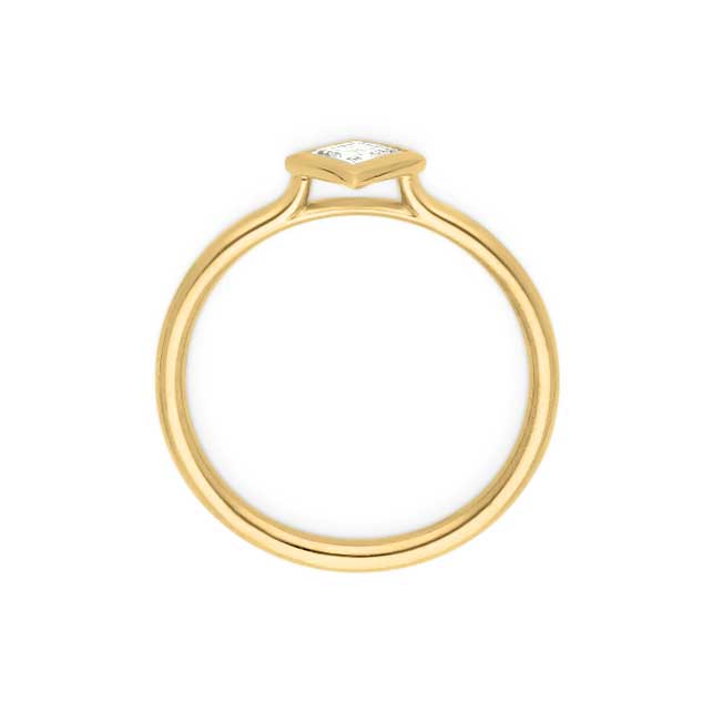 E.C. One Mini AVA Yellow Gold Carre Diamond Engagement Ring made in our B Corp London workshop