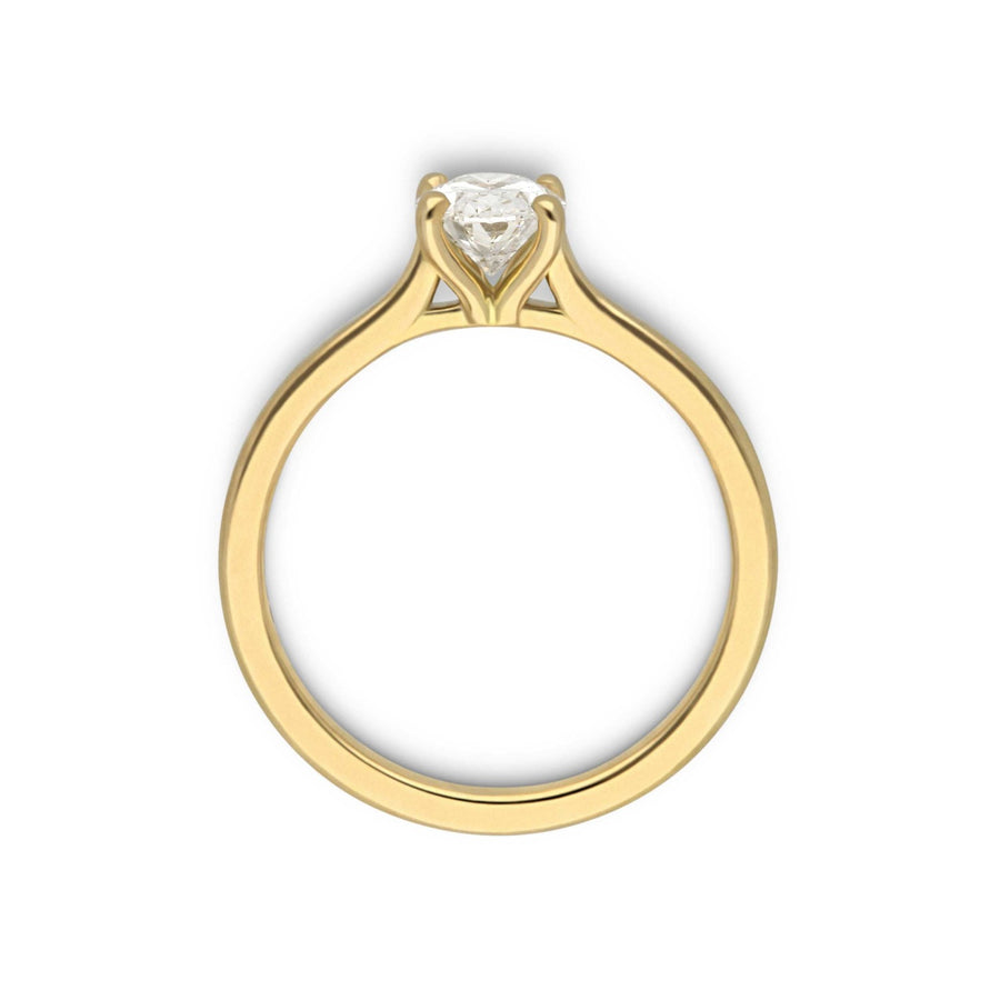 NANCY Oval Diamond Solitaire Ring Yellow Gold