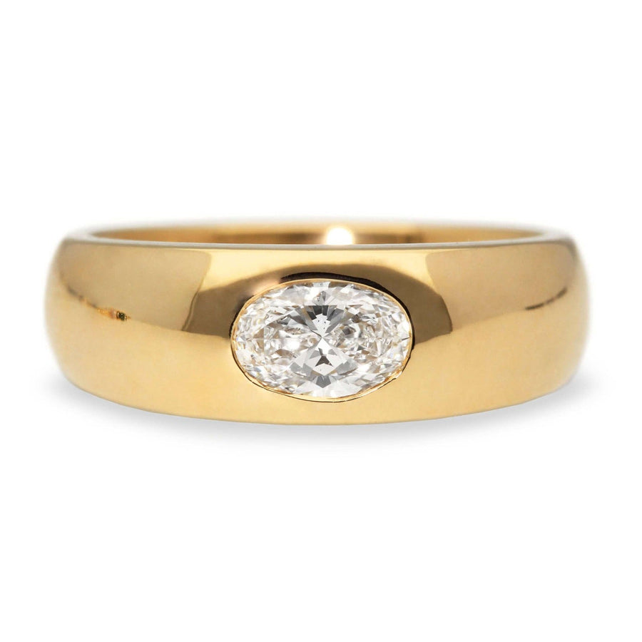 CARLEY Yellow Gold Oval Diamond Engagement Ring made by EC One London