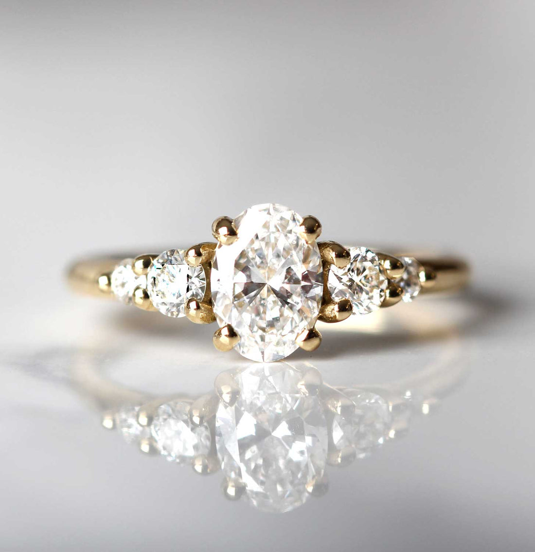 GENEVIEVE Yellow Gold Oval Diamond Engagement Ring