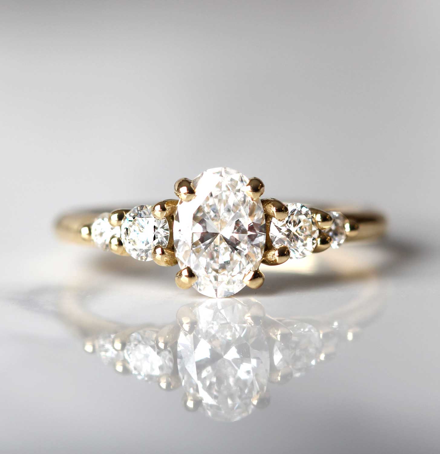 GENEVIEVE Yellow Gold Oval Diamond Engagement Ring