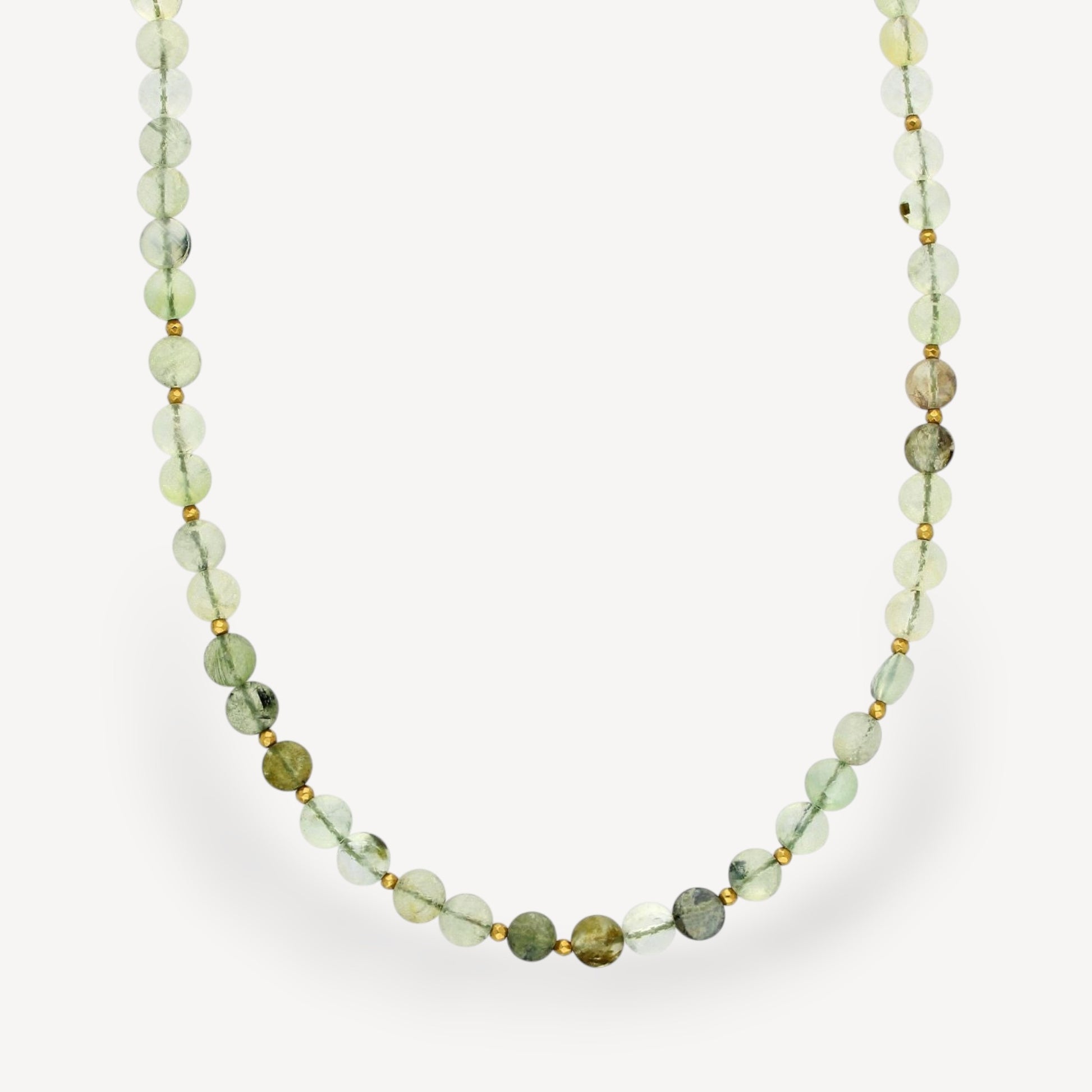 Prehnite button beaded Necklace by ethical jeweller E.C.One London