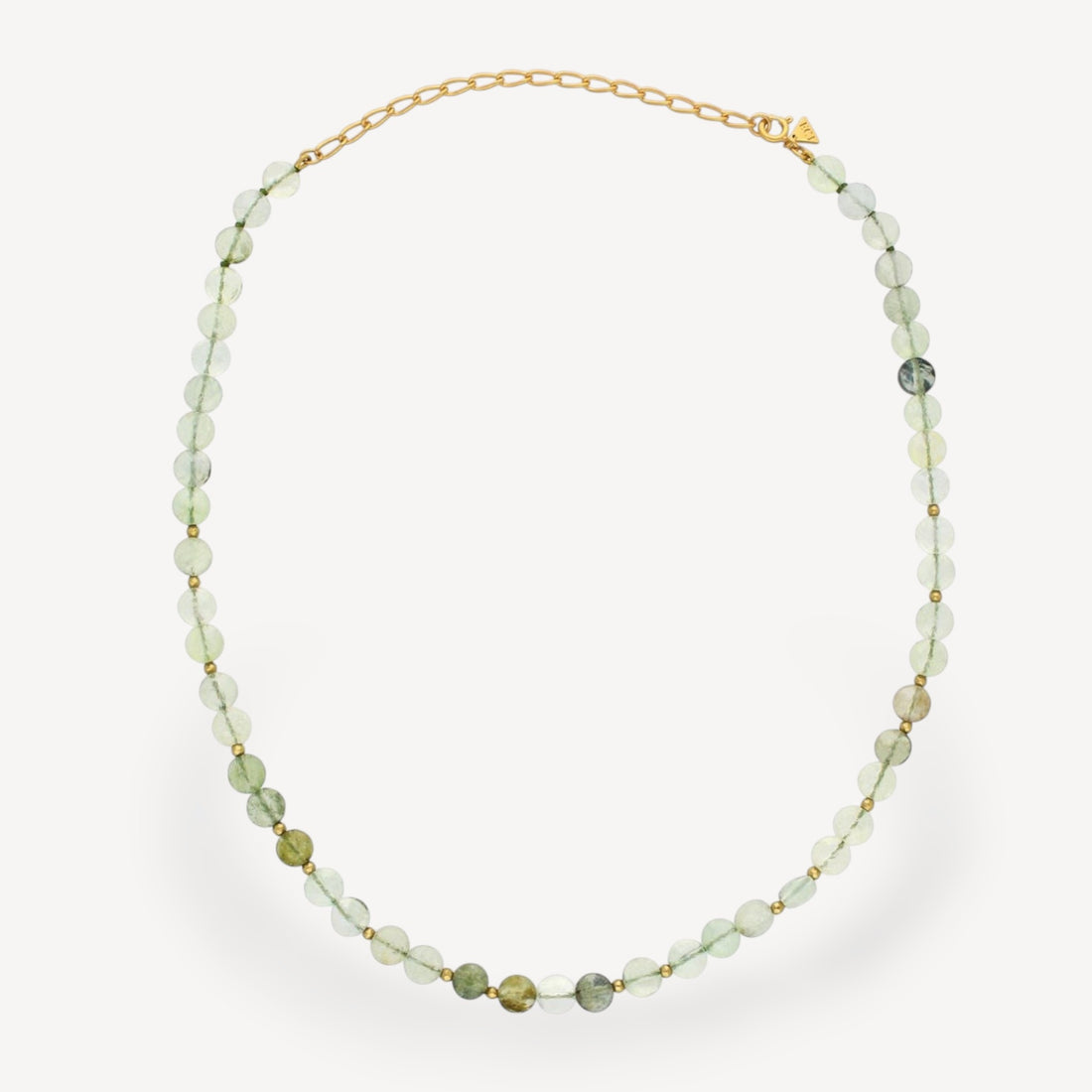 Prehnite button beaded Necklace by ethical jeweller E.C.One London
