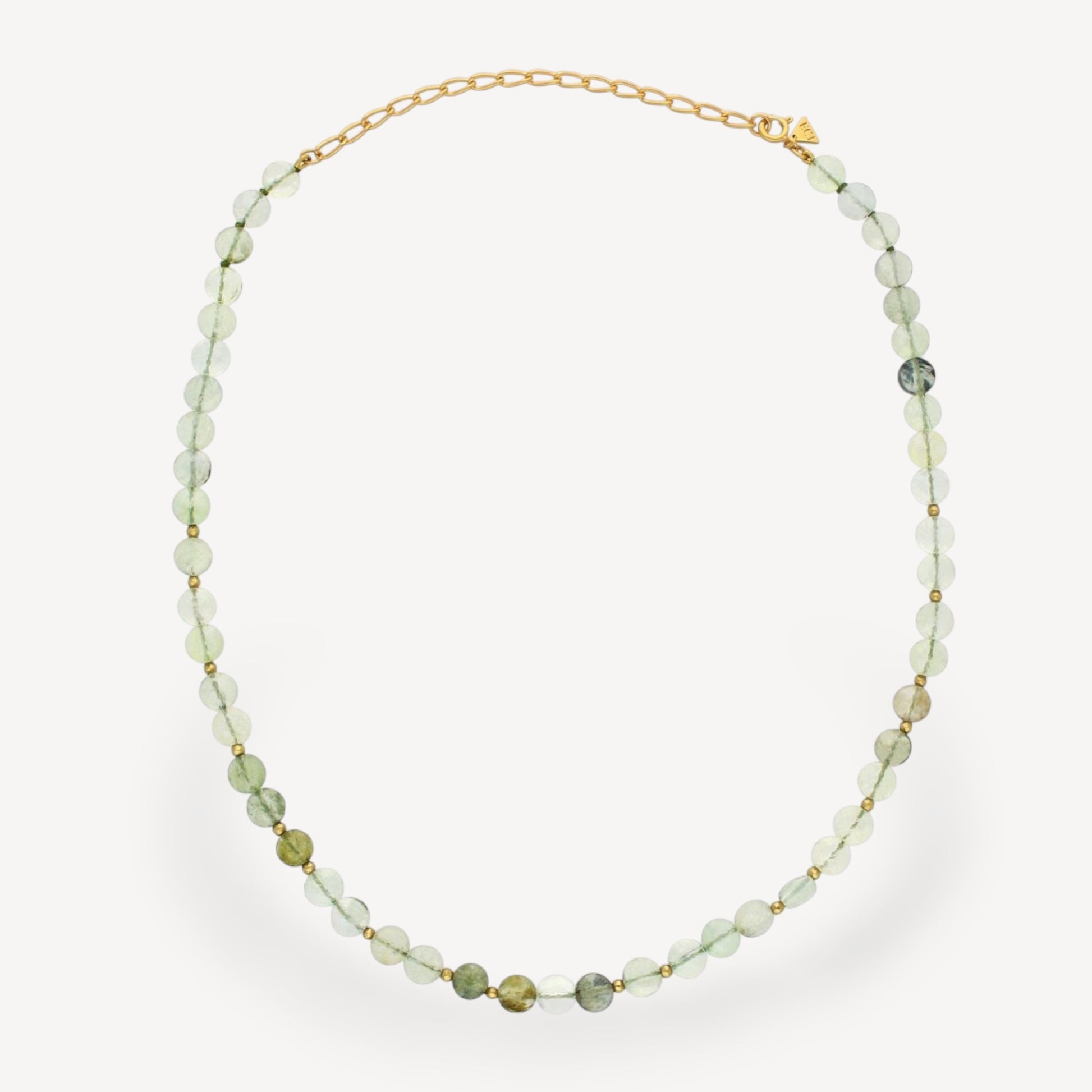 Prehnite button beaded Necklace by ethical jeweller E.C.One London