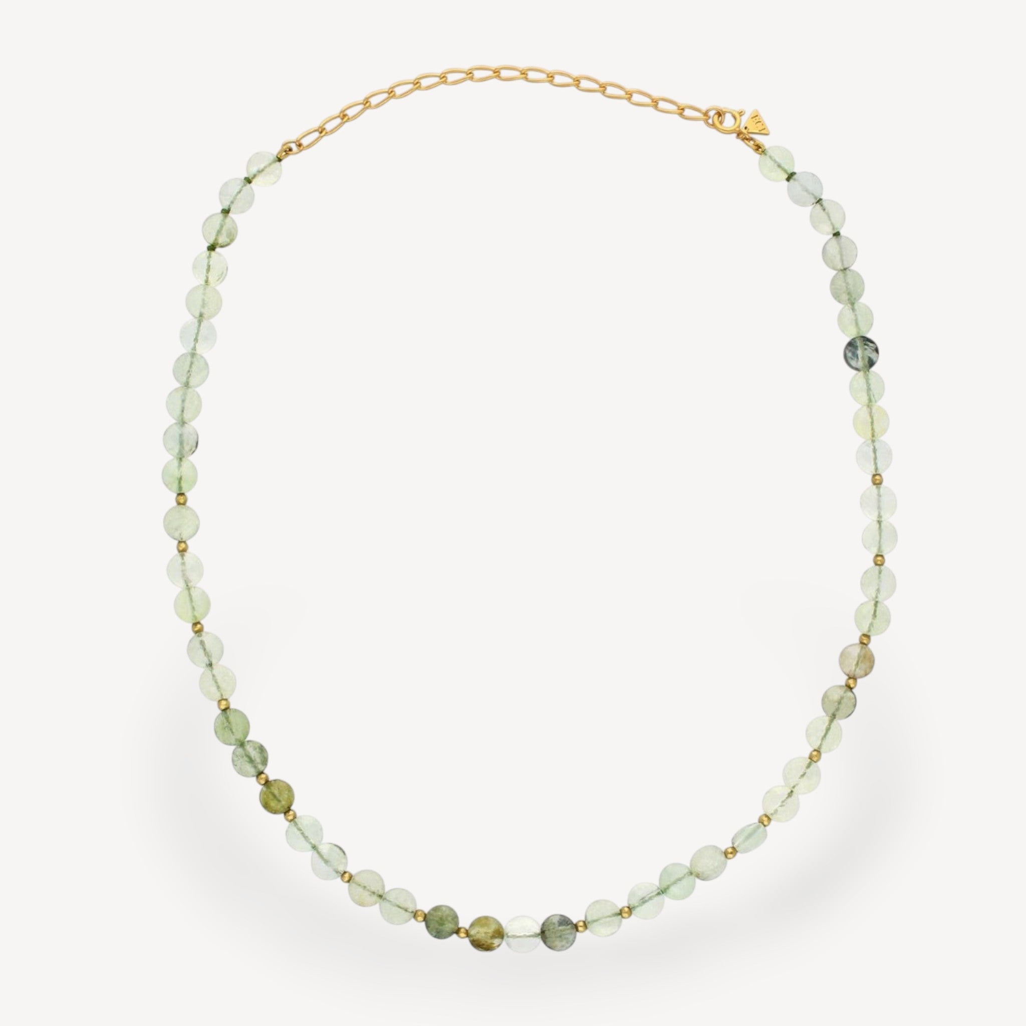 Prehnite button beaded Necklace by ethical jeweller E.C.One London