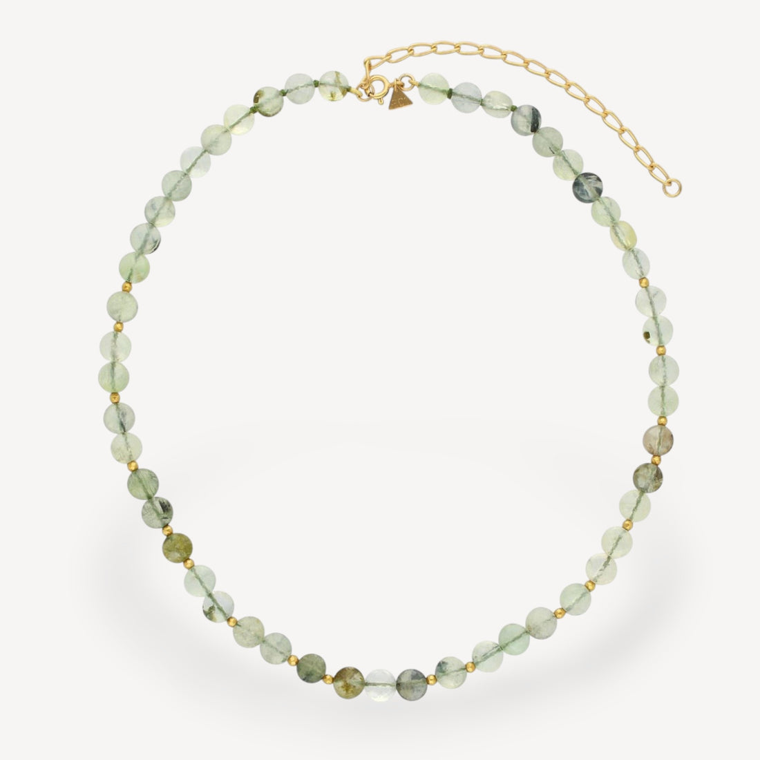 Prehnite button beaded Necklace by ethical jeweller E.C.One London