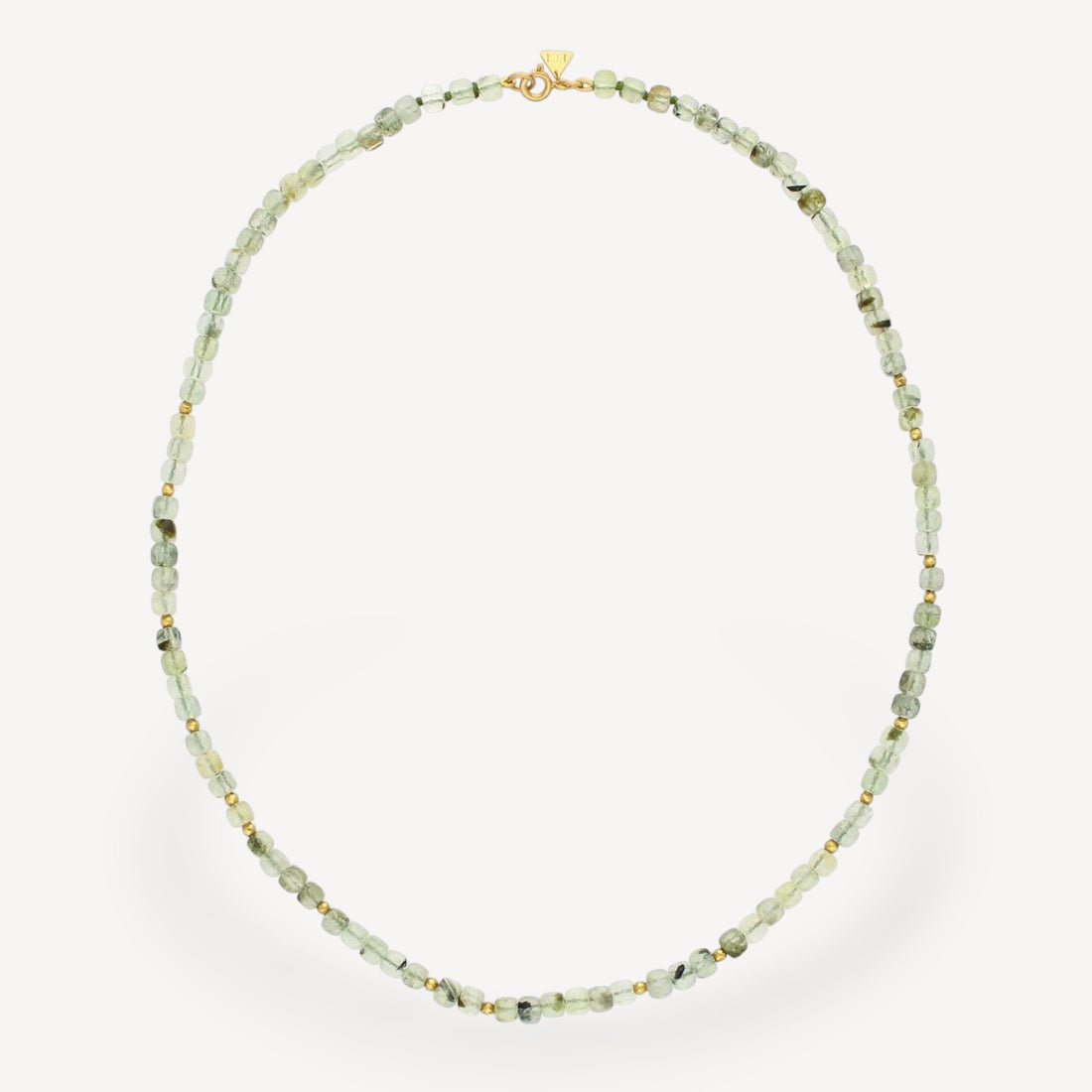 Prehnite cube beaded Necklace by ethical jeweller E.C.One London