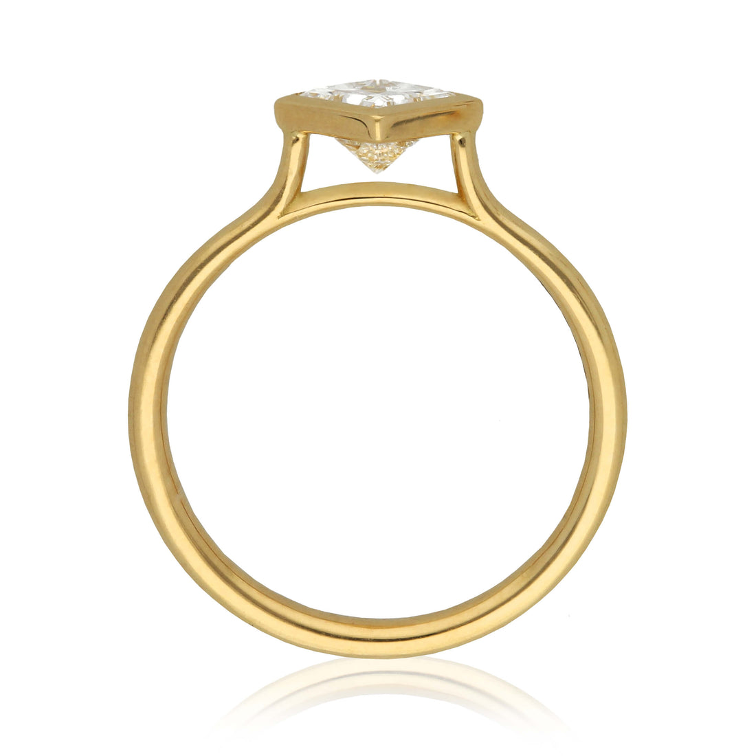 AVA Yellow Gold Princess Diamond Engagement Ring