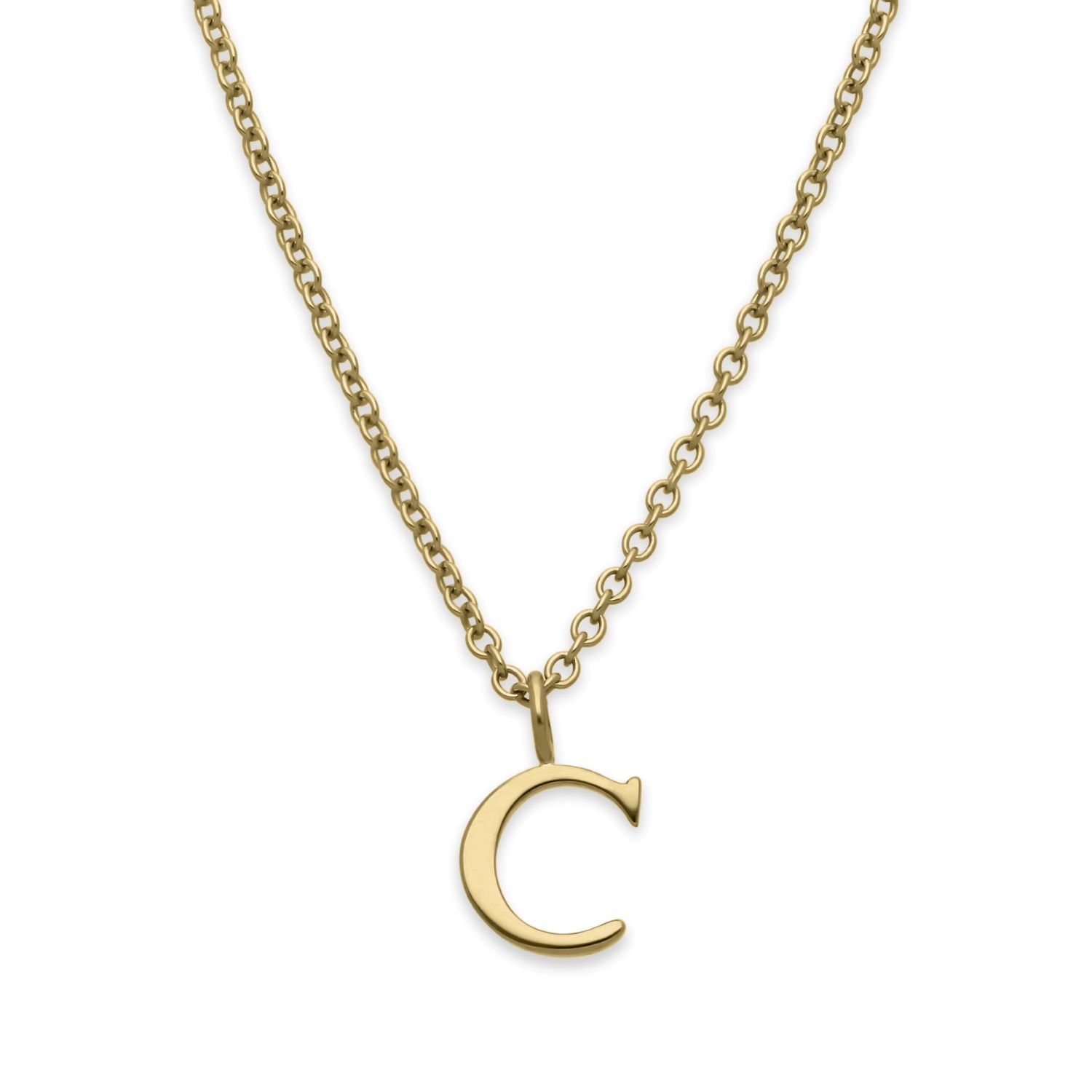 EC One  Letter recycled Gold Necklace made in our London B Corp workshop