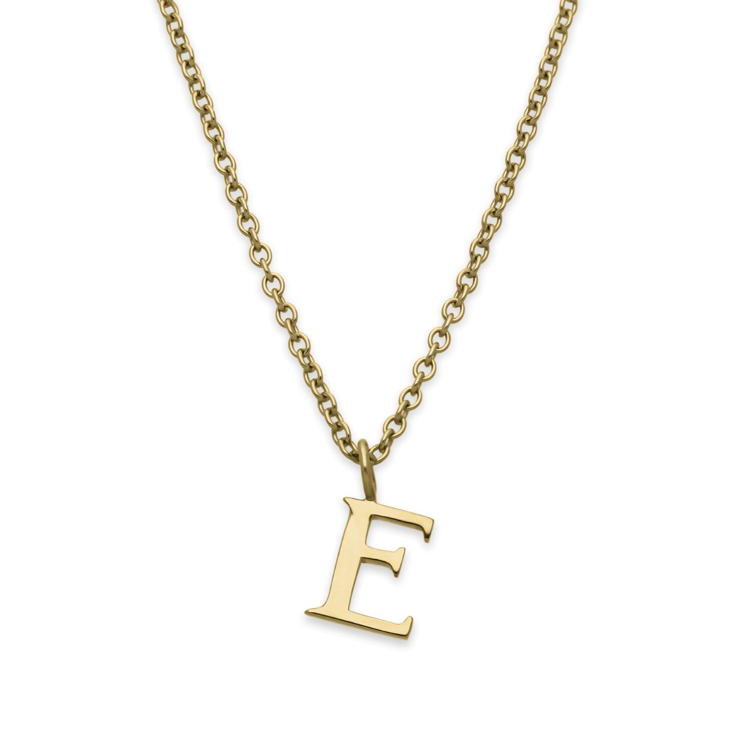EC One  Letter recycled Gold Necklace made in our London B Corp workshop