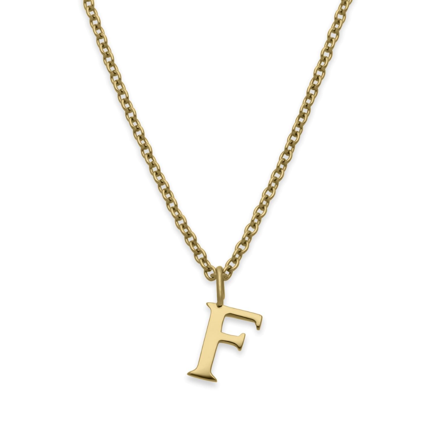 EC One  Letter recycled Gold Necklace made in our London B Corp workshop