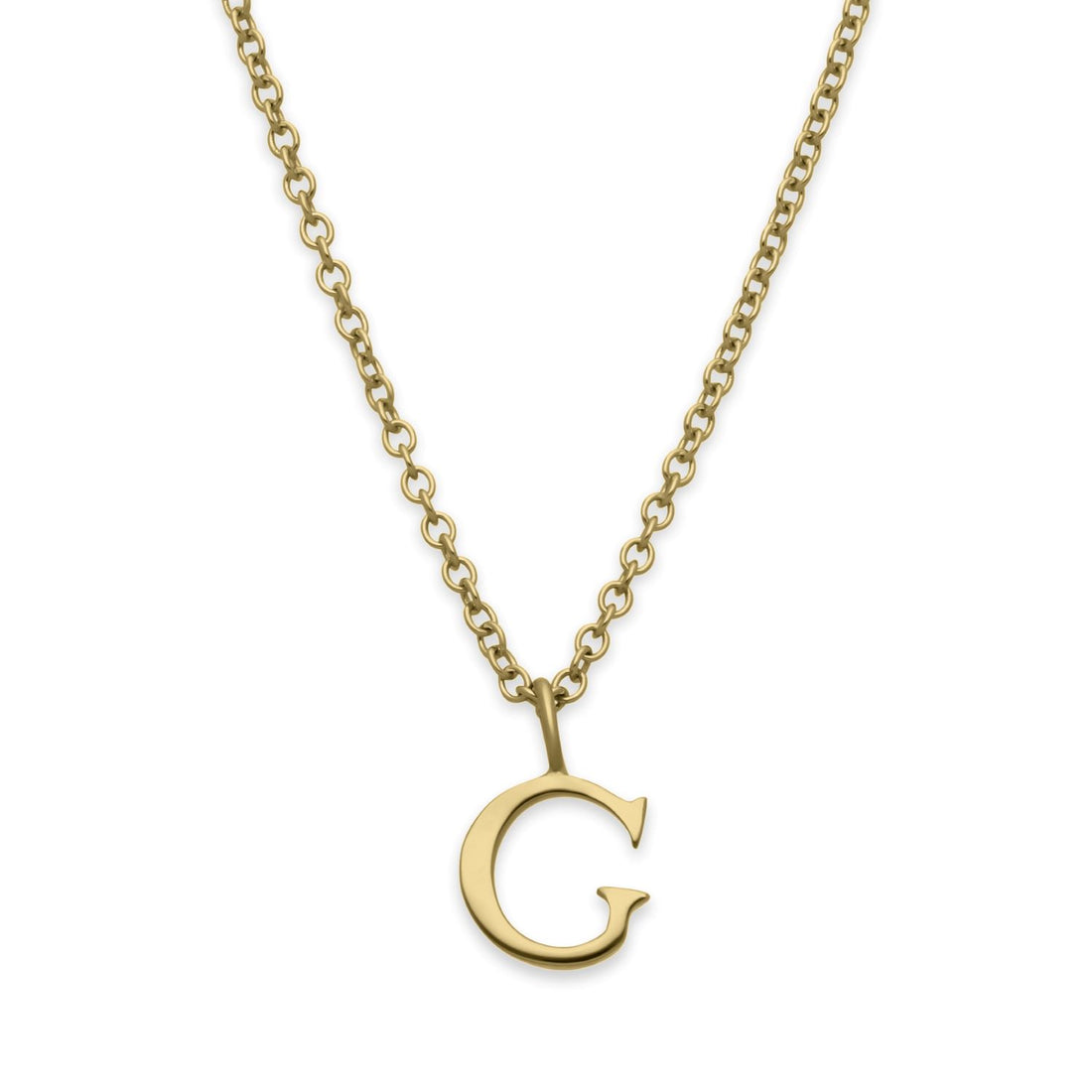 EC One  Letter recycled Gold Necklace made in our London B Corp workshop