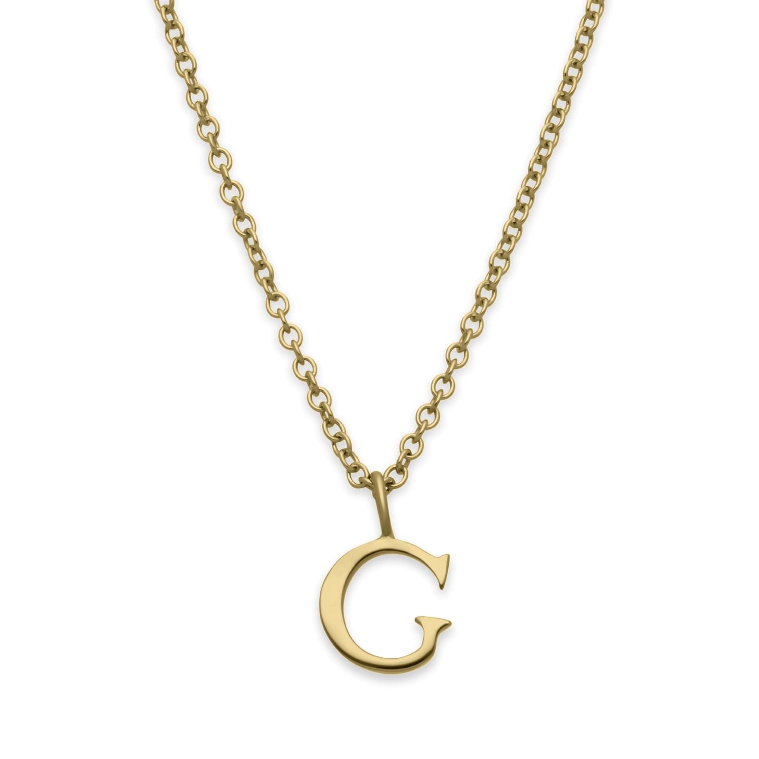 EC One  Letter recycled Gold Necklace made in our London B Corp workshop