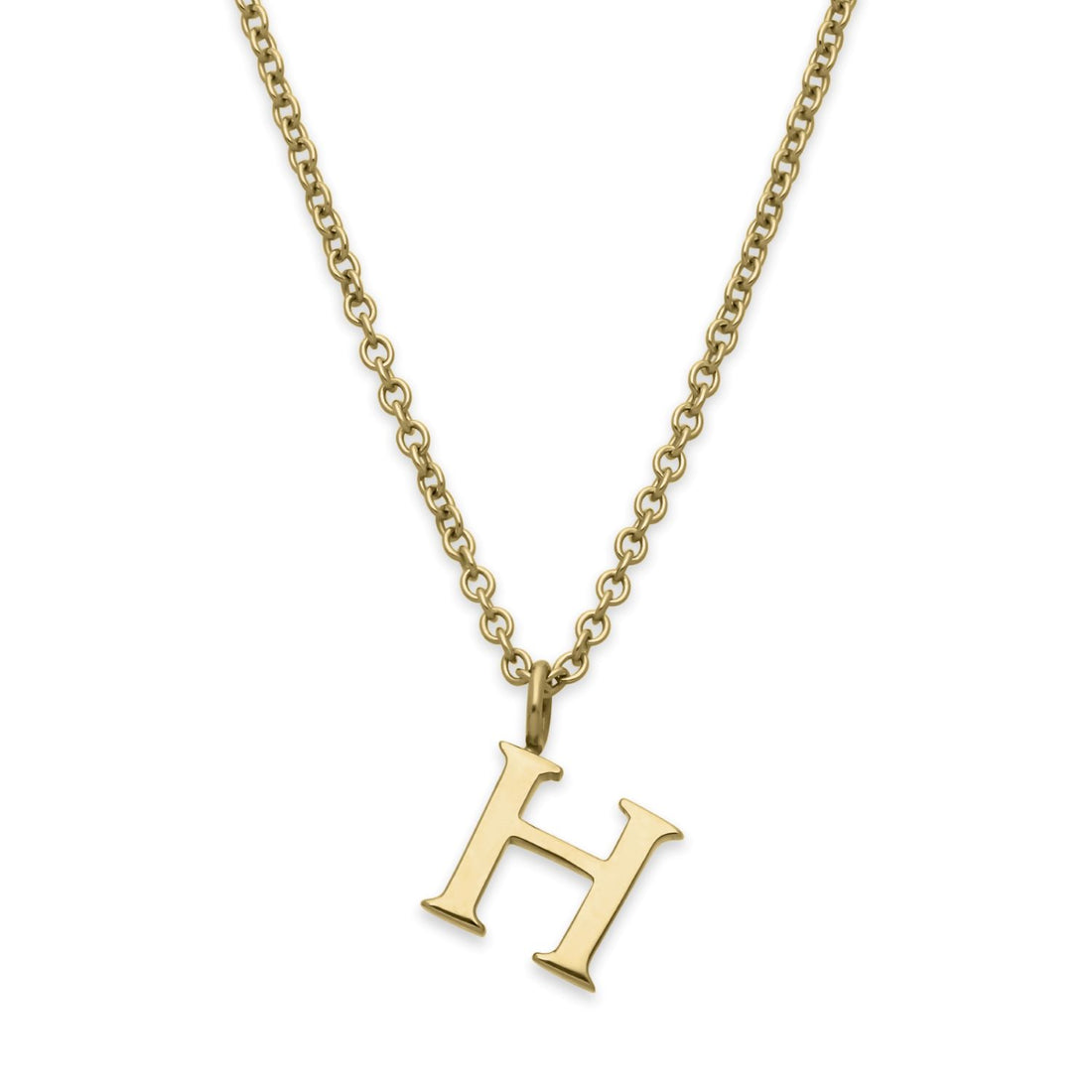 EC One  Letter recycled Gold Necklace made in our London B Corp workshop