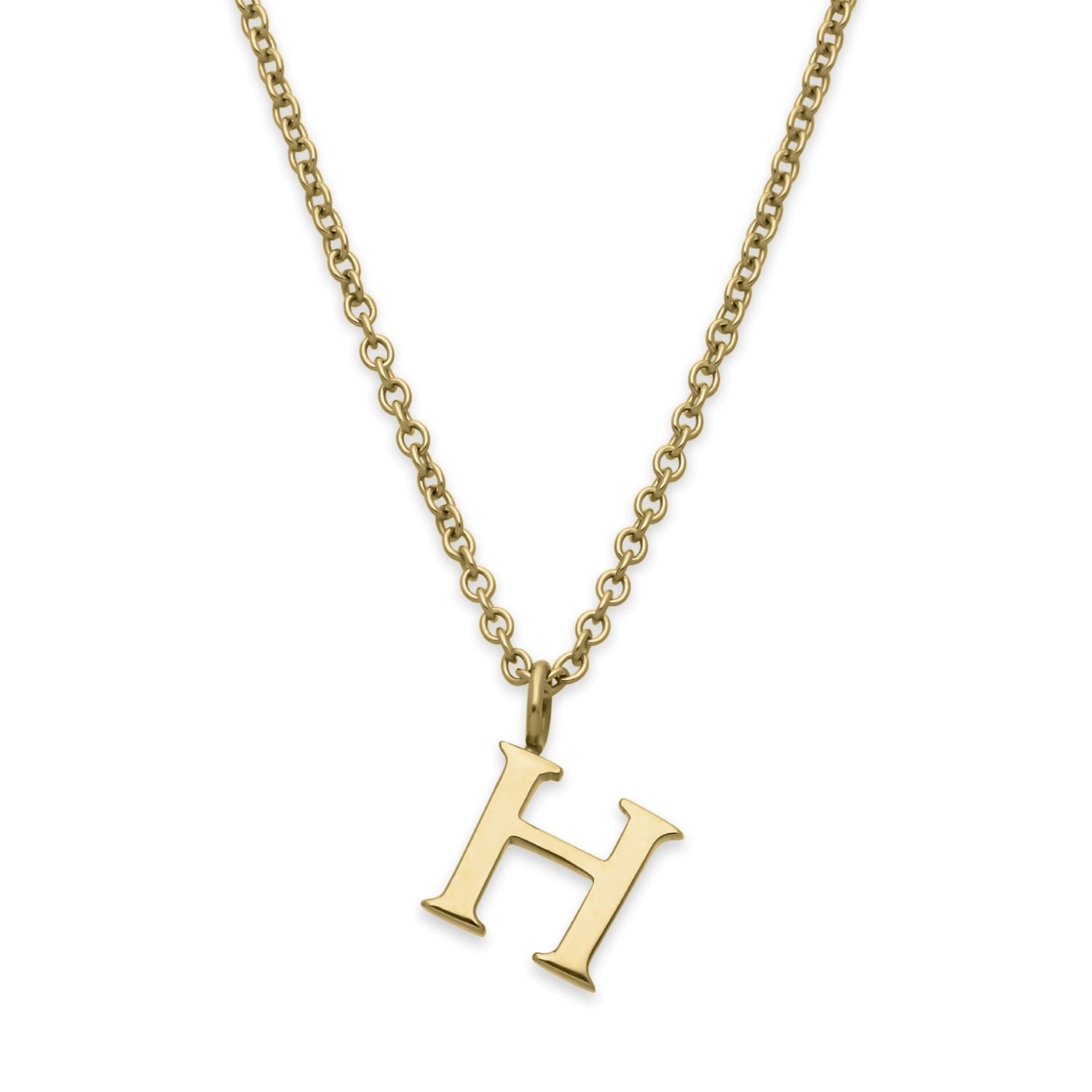 EC One  Letter recycled Gold Necklace made in our London B Corp workshop