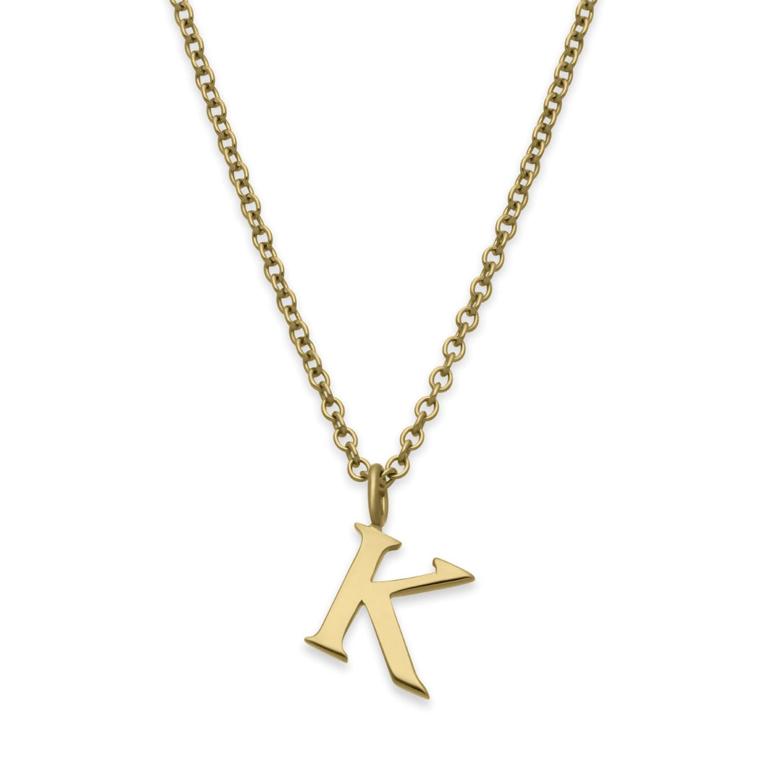 EC One  Letter recycled Gold Necklace made in our London B Corp workshop