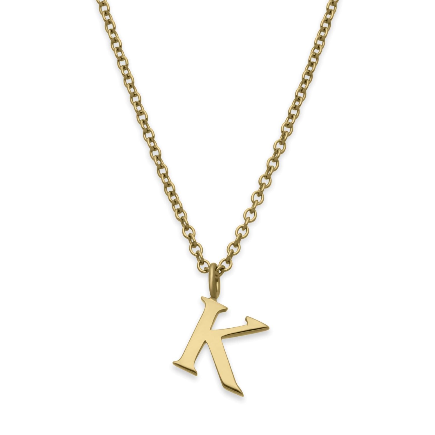 EC One  Letter recycled Gold Necklace made in our London B Corp workshop