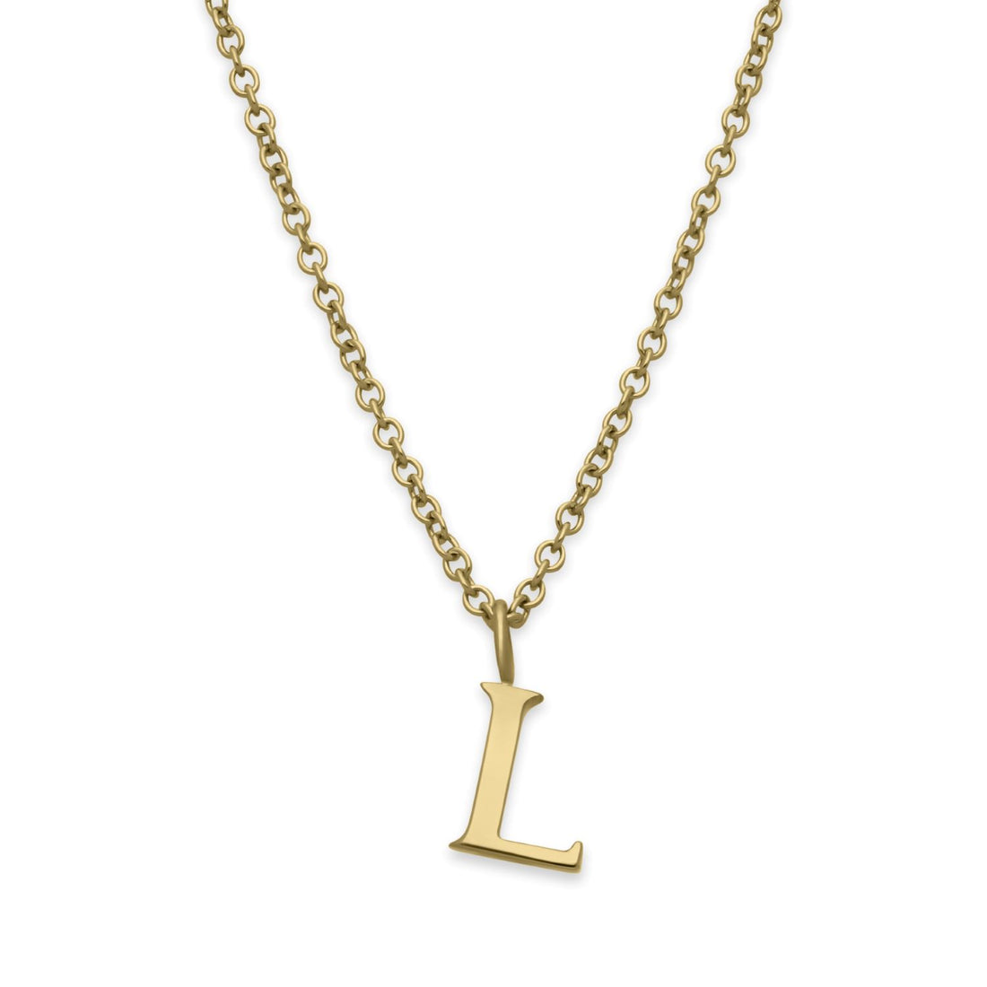E.C.One recycled gold Letter Pendant Necklace made in our B Corp certified London workshop