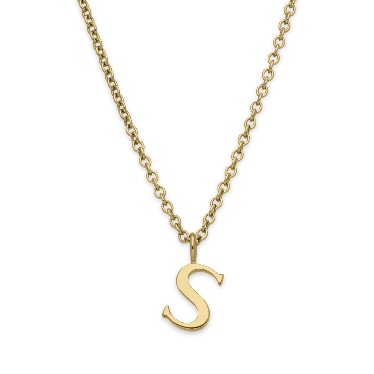 E.C.One recycled gold Letter Pendant Necklace made in our B Corp certified London workshop