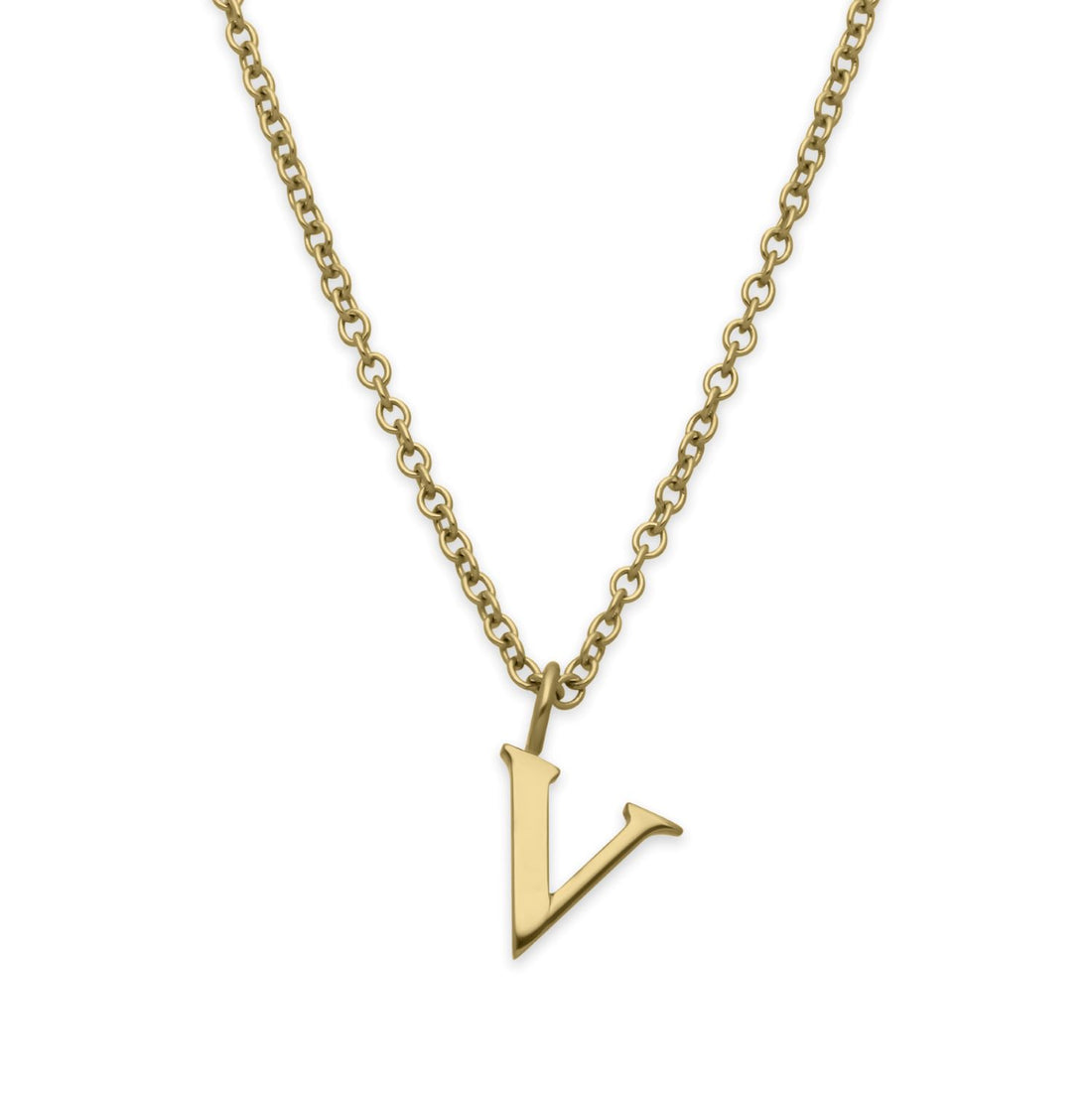 E.C.One recycled gold Letter Pendant Necklace made in our B Corp certified London workshop