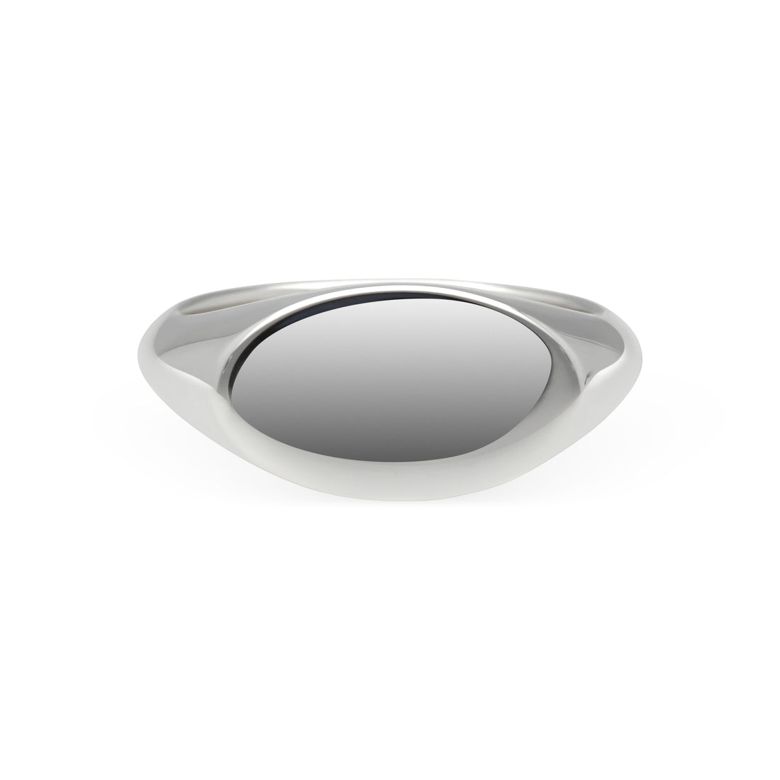 Raffy Oval Silver SIGNET Ring at ethical jeweller E.C.One 
