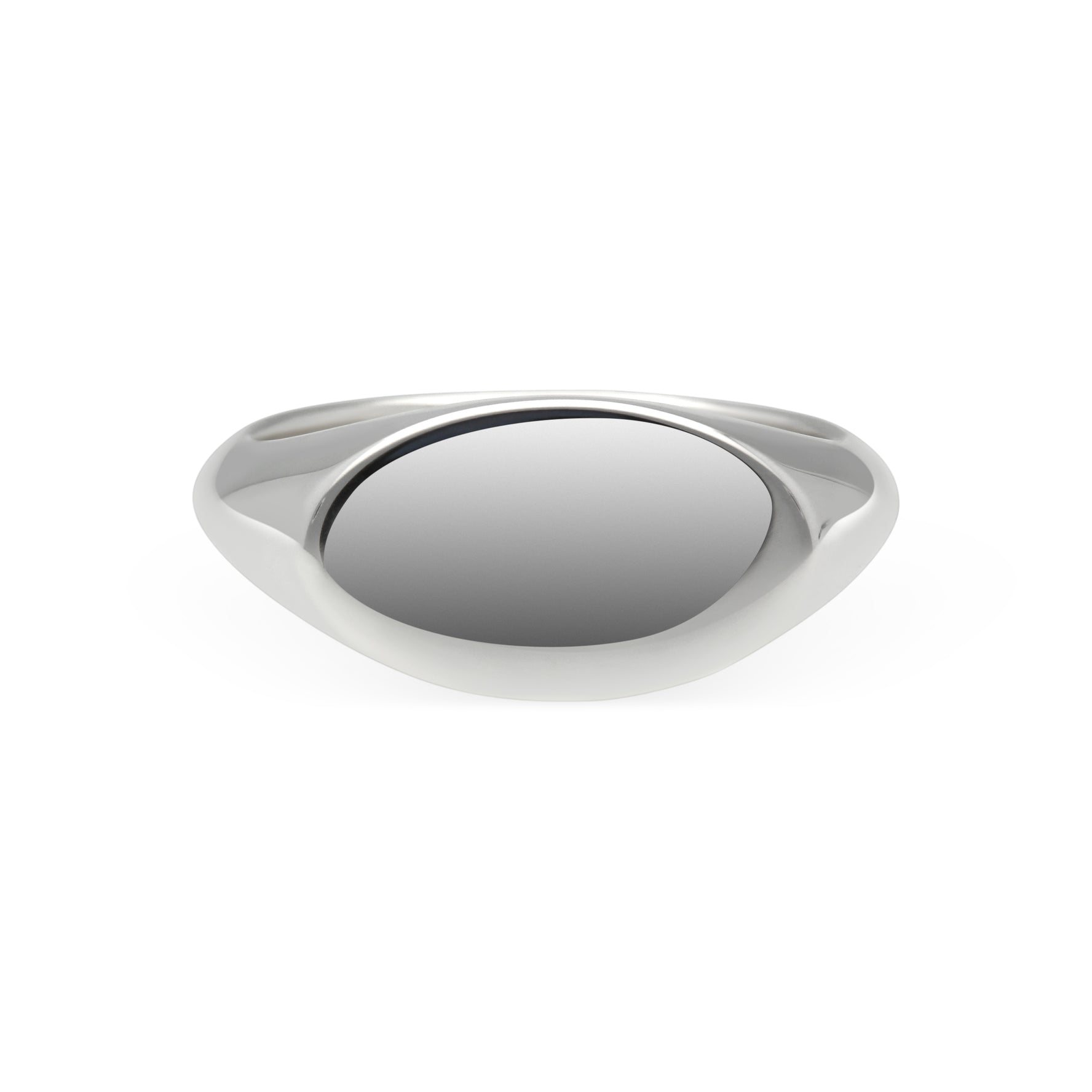 Raffy Oval Silver SIGNET Ring at ethical jeweller E.C.One 