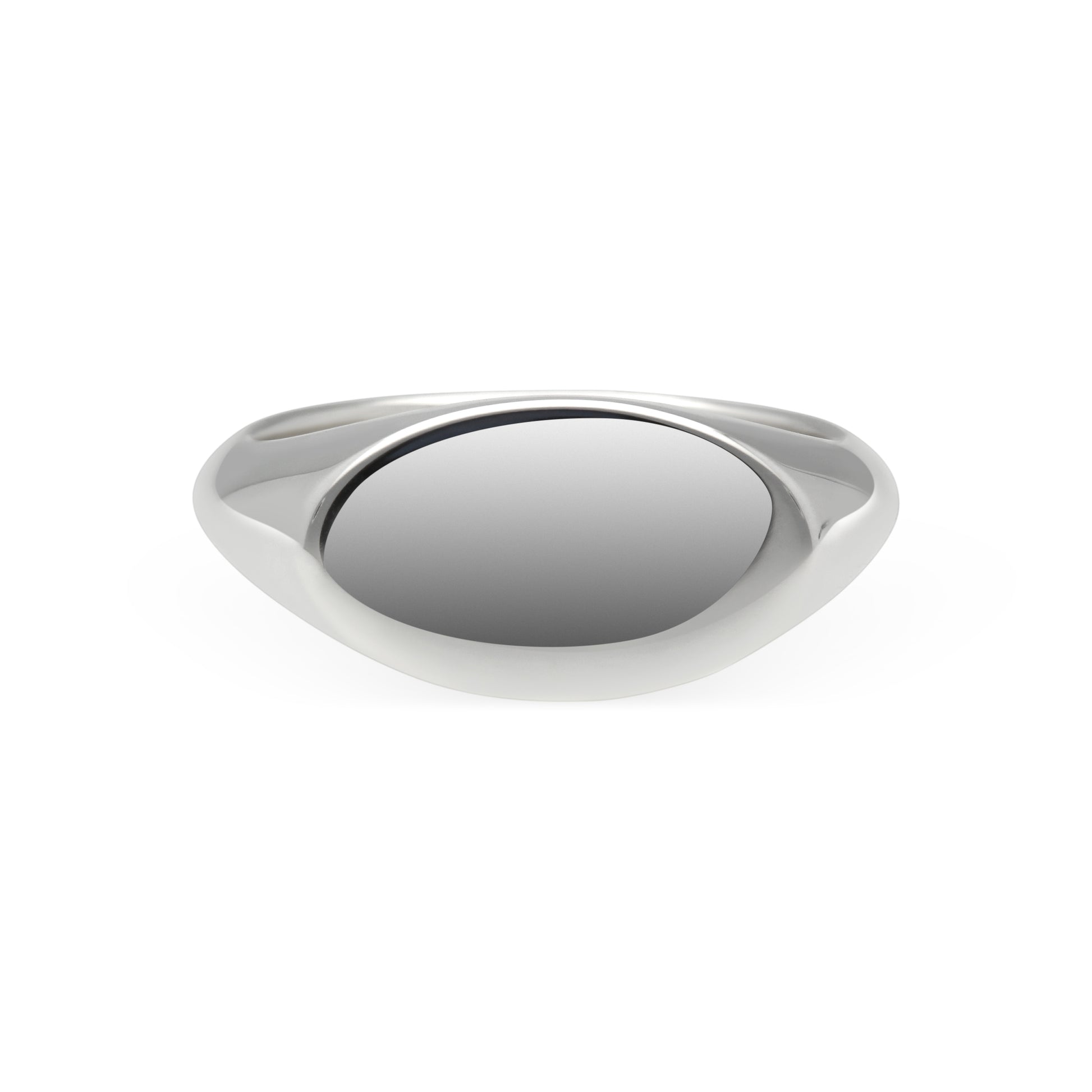 Raffy Oval Silver SIGNET Ring at ethical jeweller E.C.One 